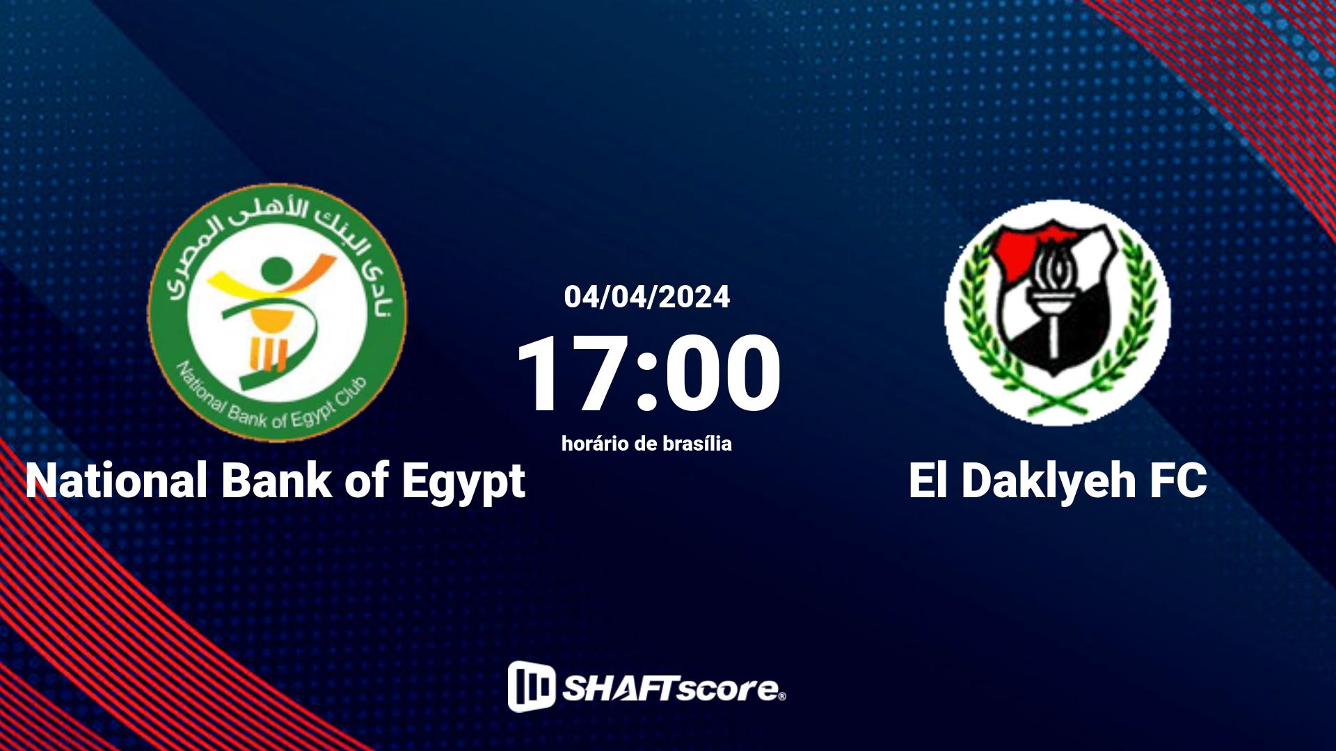 Estatísticas do jogo National Bank of Egypt vs El Daklyeh FC 04.04 17:00