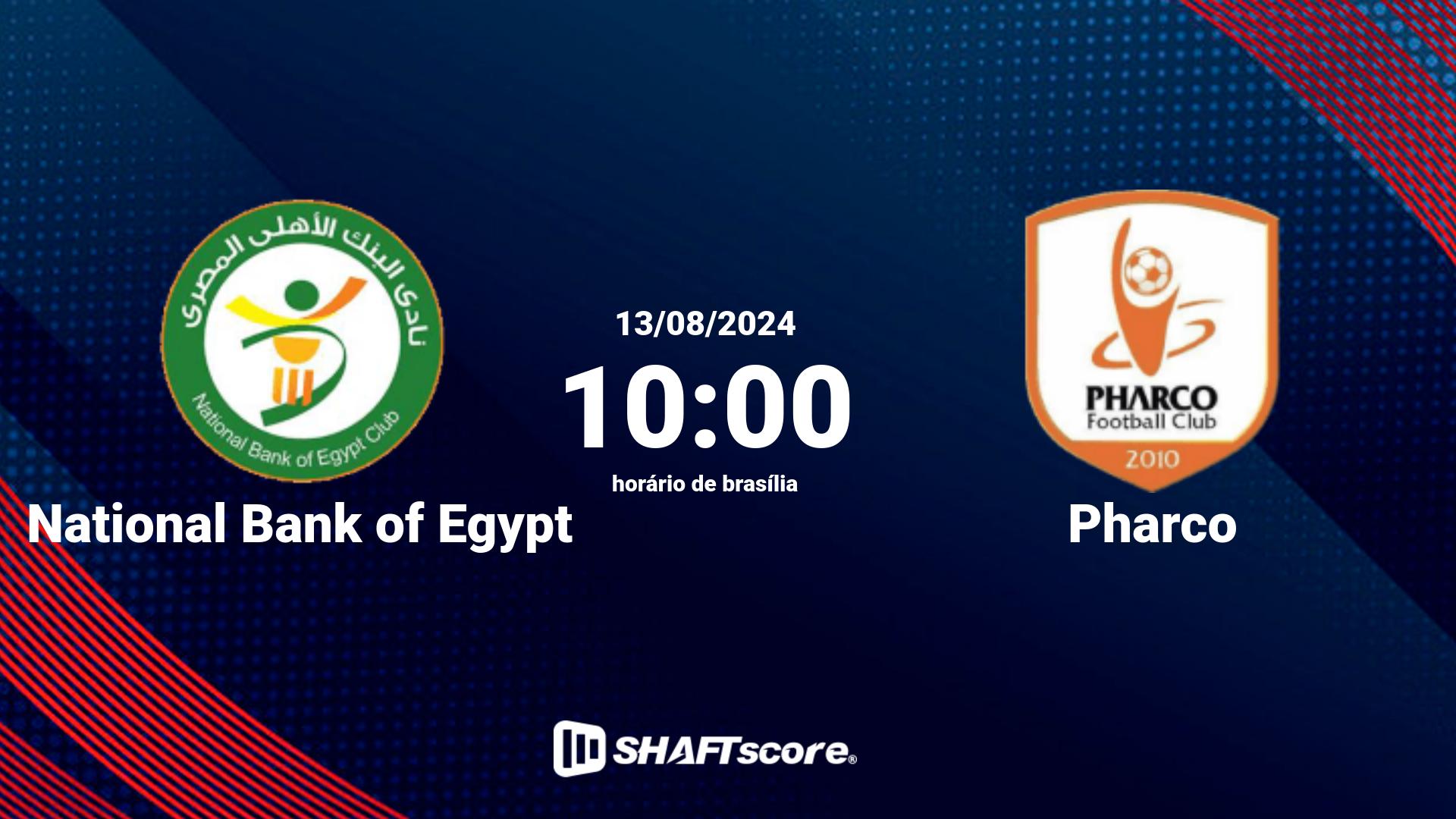 Estatísticas do jogo National Bank of Egypt vs Pharco 13.08 10:00