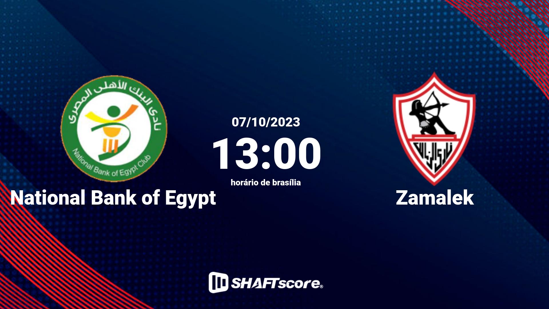 Estatísticas do jogo National Bank of Egypt vs Zamalek 07.10 13:00