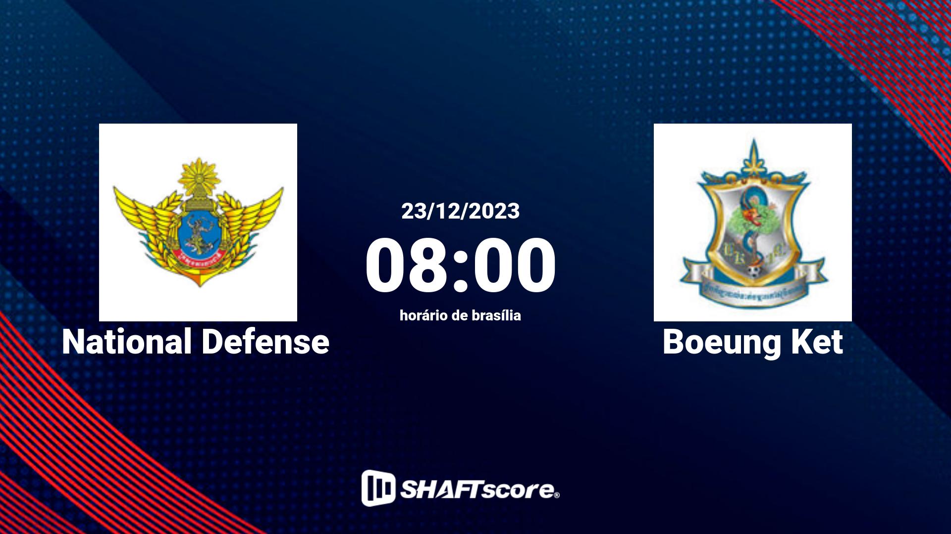 Estatísticas do jogo National Defense vs Boeung Ket 23.12 08:00