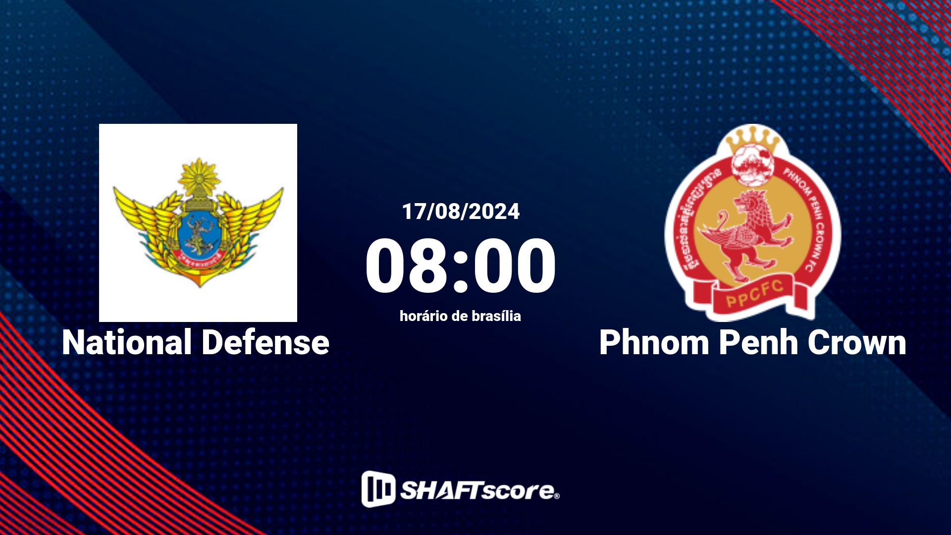 Estatísticas do jogo National Defense vs Phnom Penh Crown 17.08 08:00