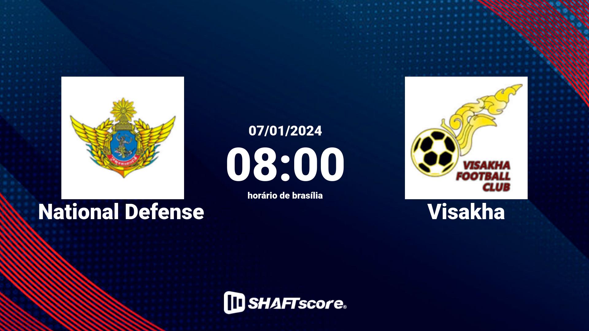 Estatísticas do jogo National Defense vs Visakha 07.01 08:00