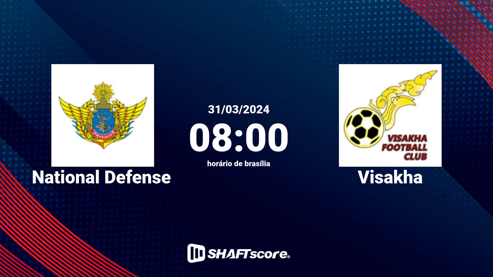 Estatísticas do jogo National Defense vs Visakha 31.03 08:00