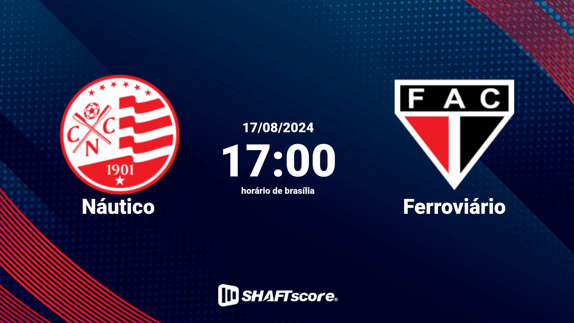 Estatísticas do jogo Náutico vs Ferroviário 17.08 17:00