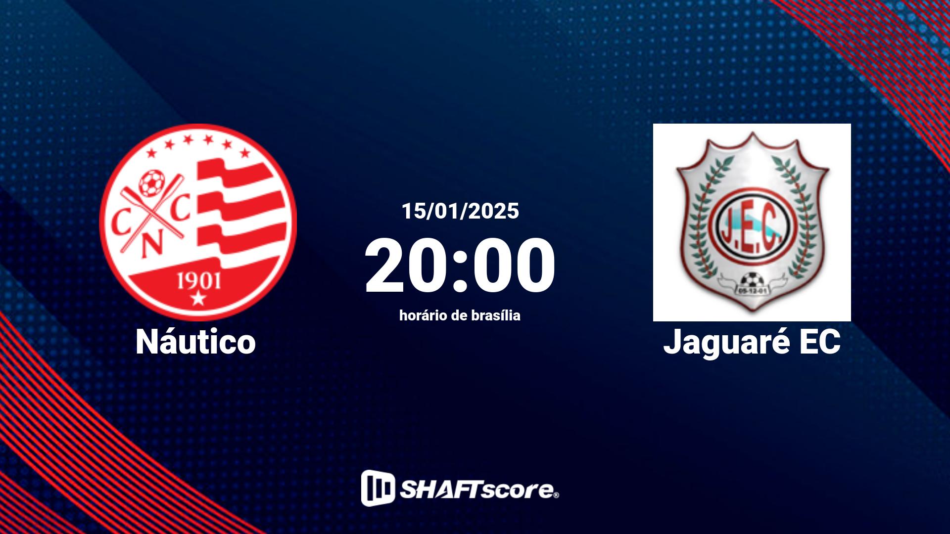 Estatísticas do jogo Náutico vs Jaguaré EC 15.01 20:00