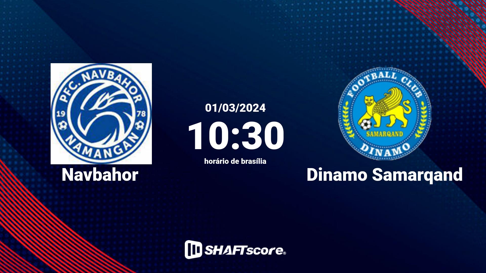 Estatísticas do jogo Navbahor vs Dinamo Samarqand 01.03 10:30