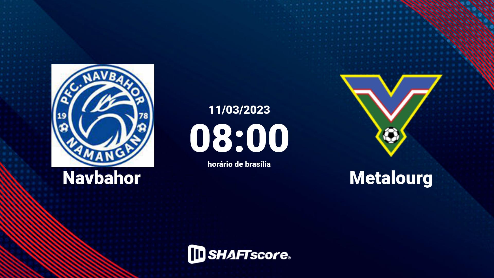 Estatísticas do jogo Navbahor vs Metalourg 11.03 08:00