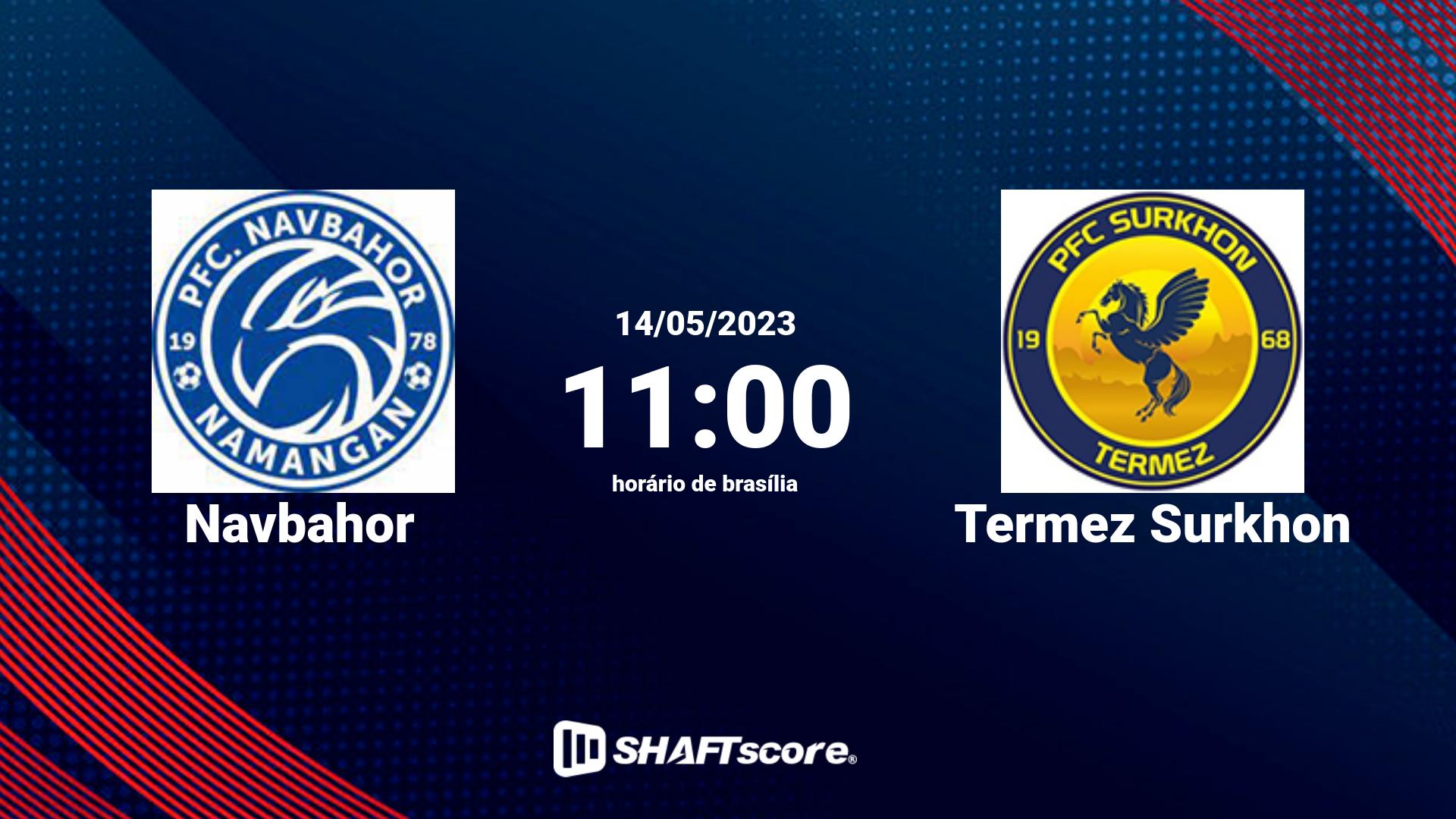 Estatísticas do jogo Navbahor vs Termez Surkhon 14.05 11:00