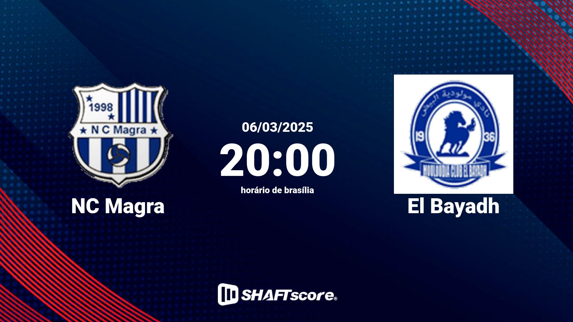 Estatísticas do jogo NC Magra vs El Bayadh 06.03 20:00