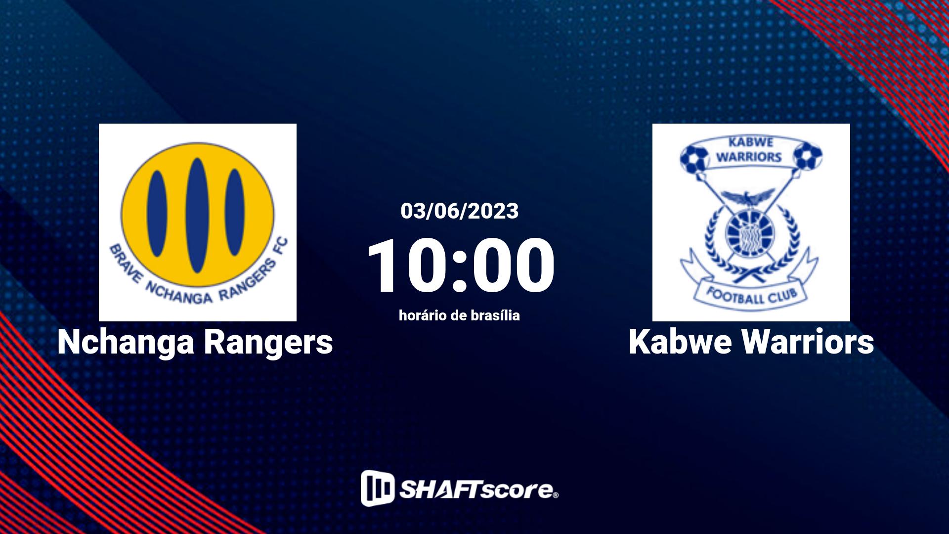 Estatísticas do jogo Nchanga Rangers vs Kabwe Warriors 03.06 10:00