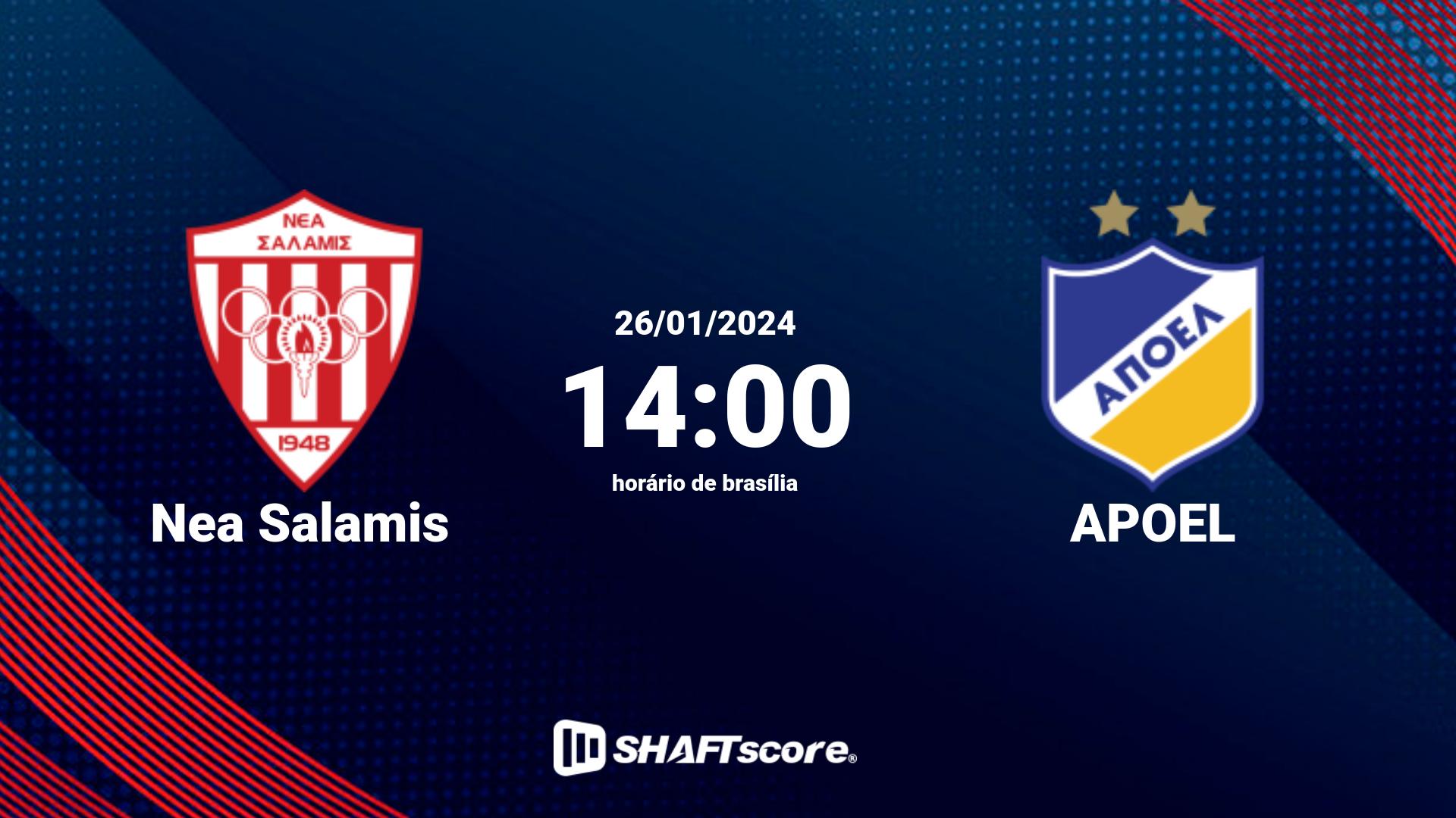 Estatísticas do jogo Nea Salamis vs APOEL 26.01 14:00