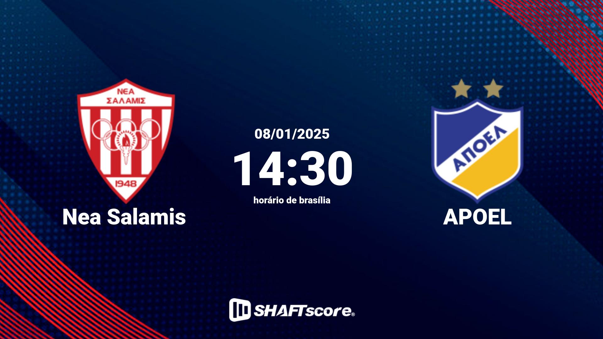 Estatísticas do jogo Nea Salamis vs APOEL 08.01 14:30