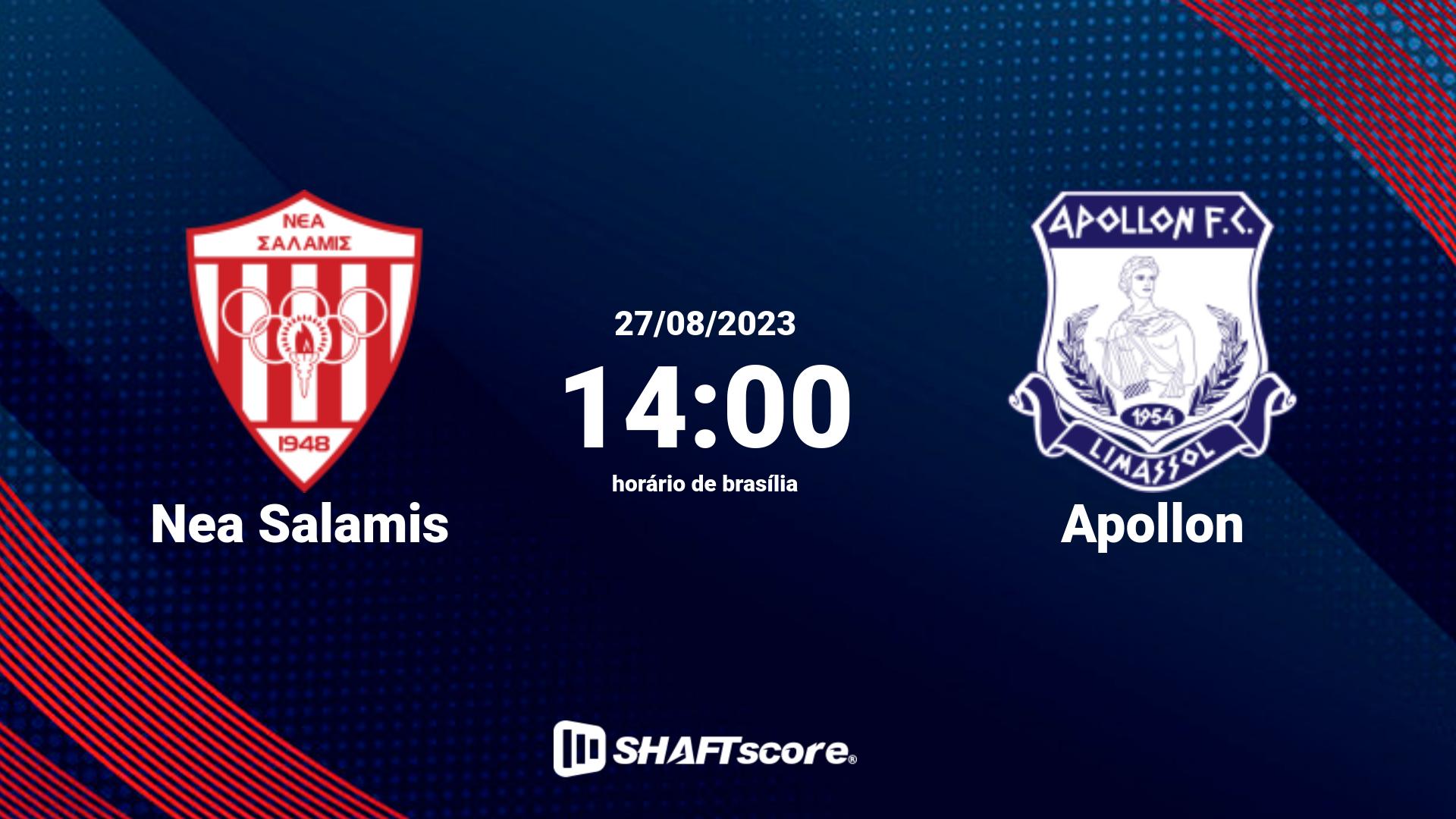 Estatísticas do jogo Nea Salamis vs Apollon 27.08 14:00