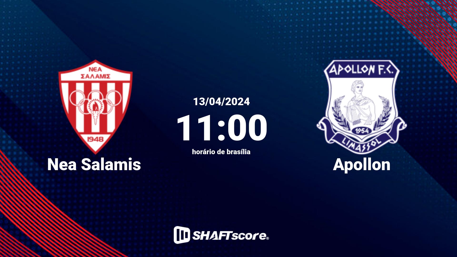 Estatísticas do jogo Nea Salamis vs Apollon 13.04 11:00