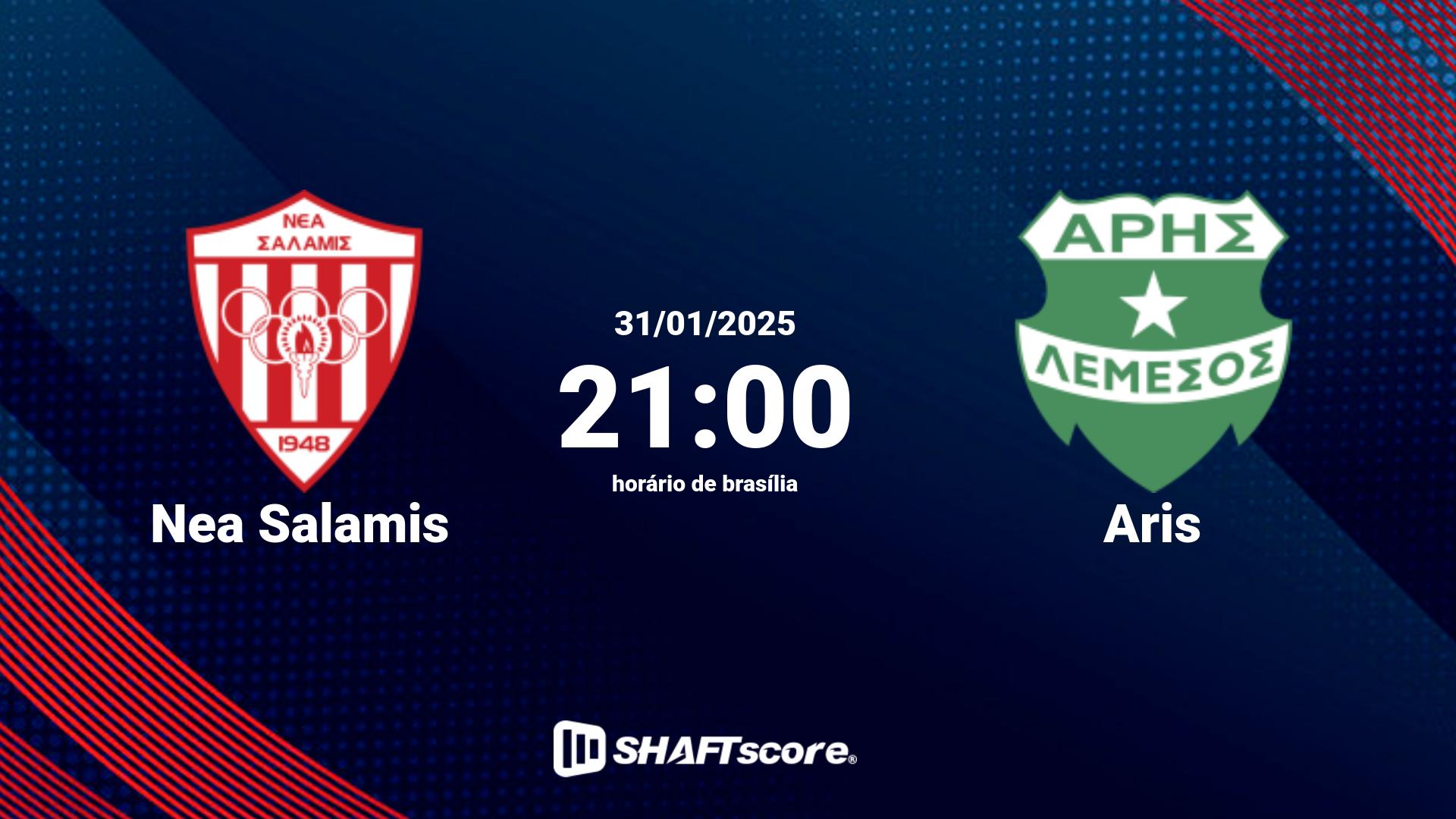 Estatísticas do jogo Nea Salamis vs Aris 31.01 21:00