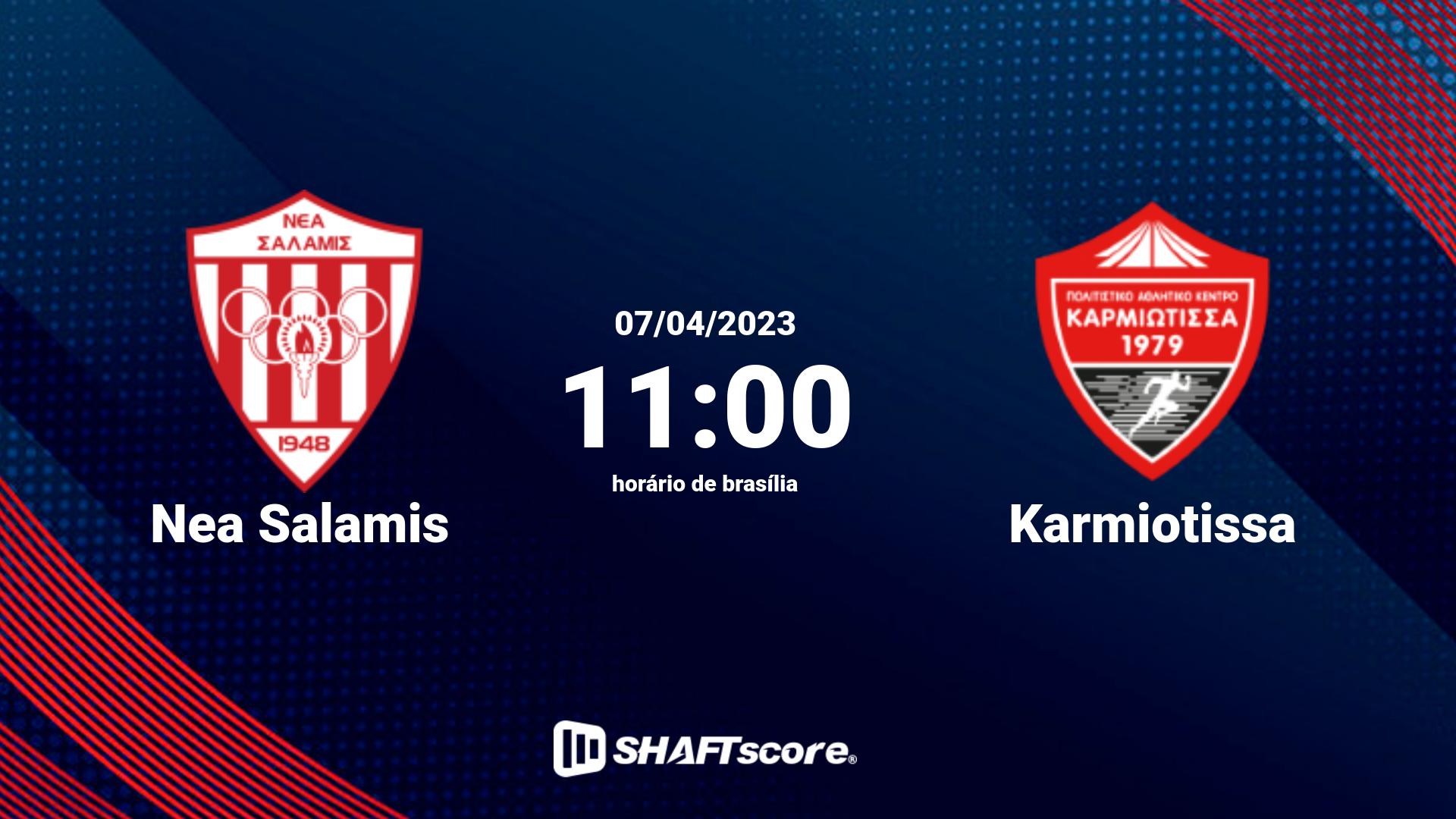 Estatísticas do jogo Nea Salamis vs Karmiotissa 07.04 11:00