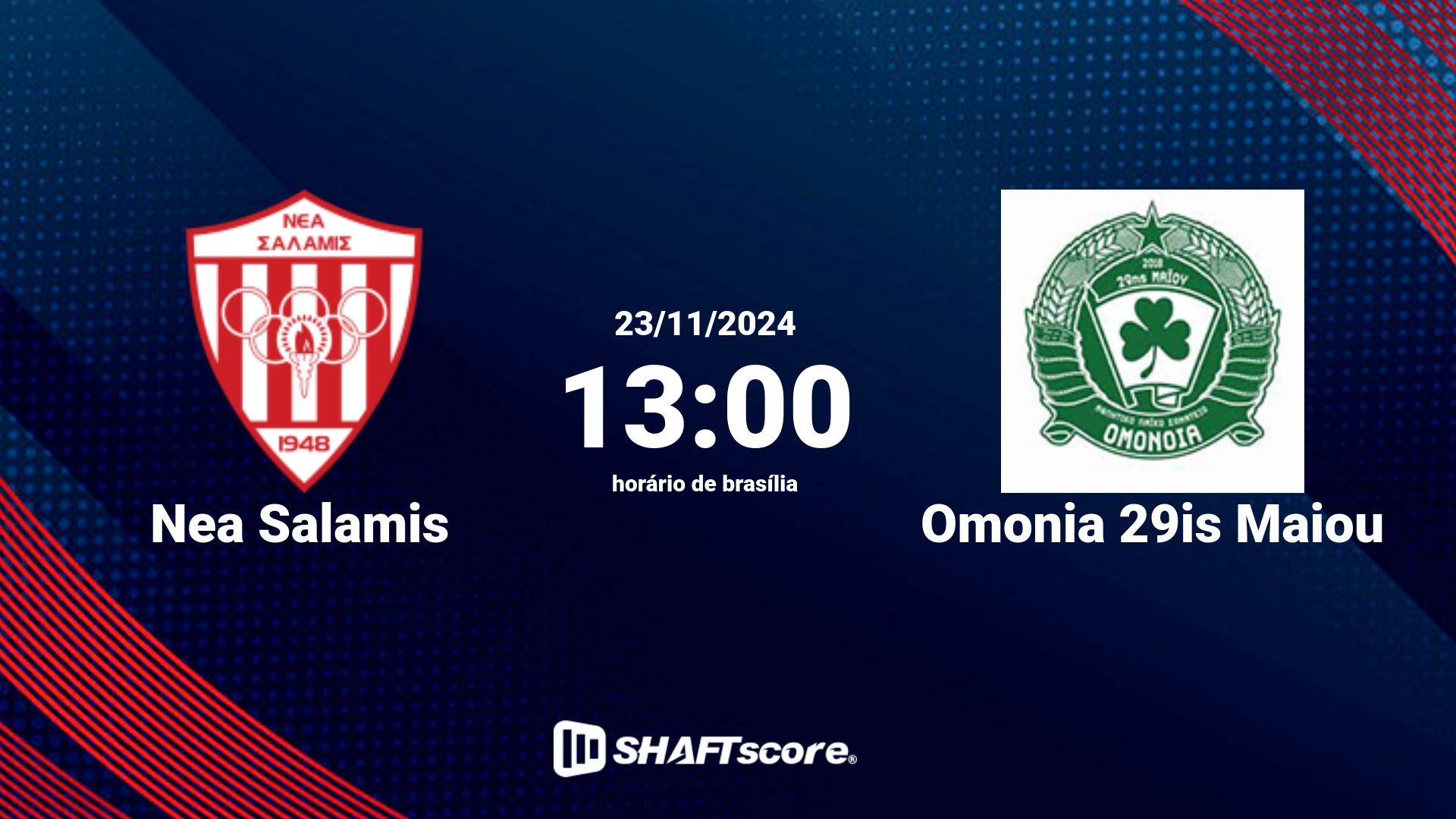 Estatísticas do jogo Nea Salamis vs Omonia 29is Maiou 23.11 13:00