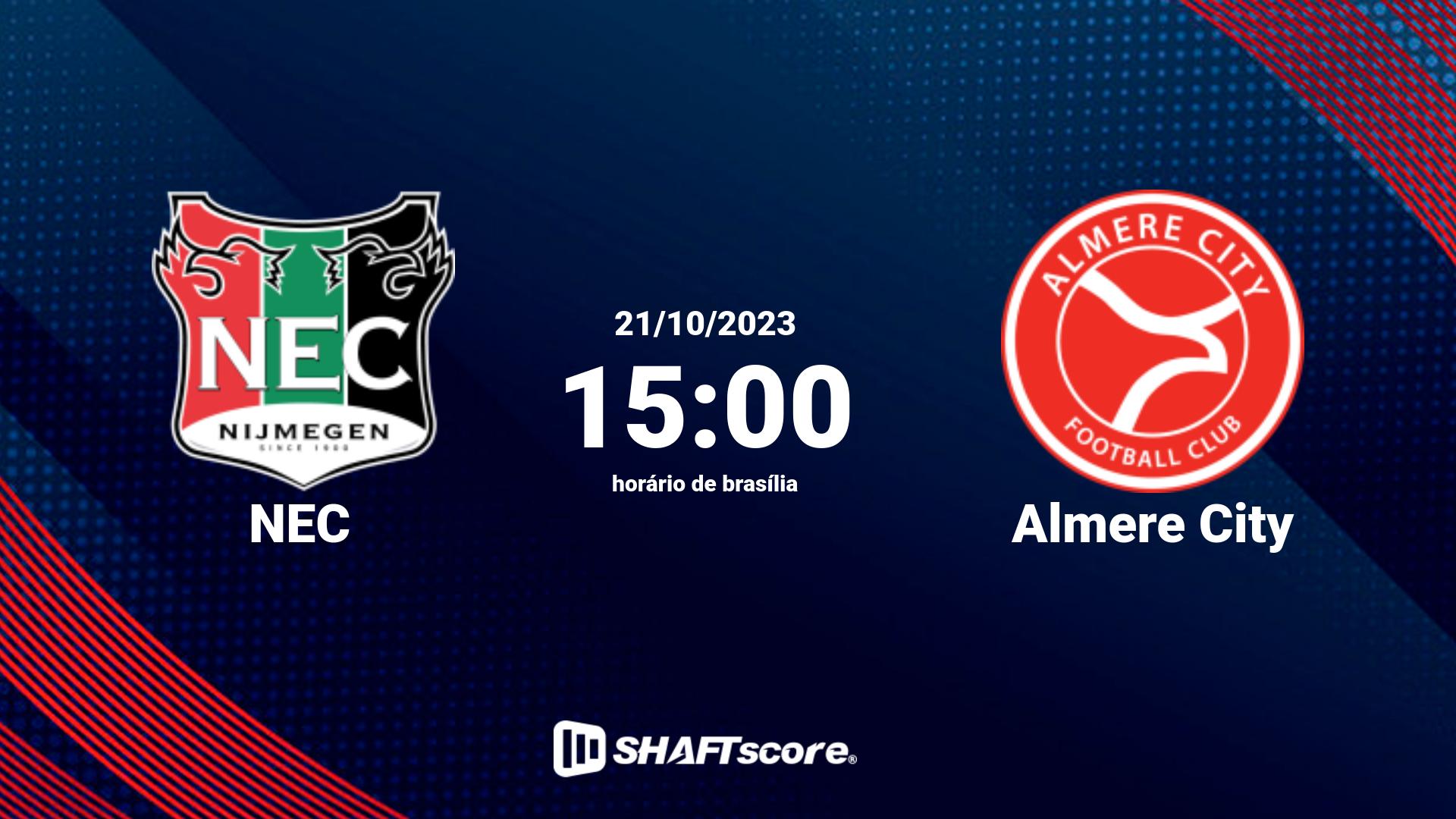 Estatísticas do jogo NEC vs Almere City 21.10 15:00