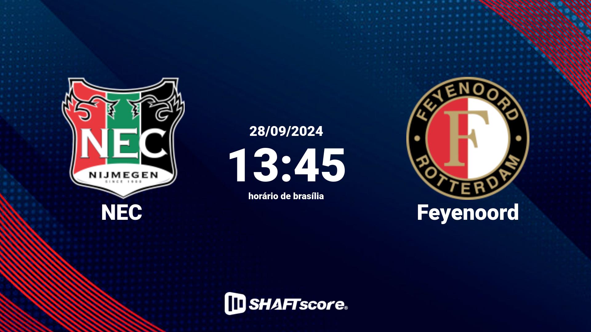 Estatísticas do jogo NEC vs Feyenoord 28.09 13:45