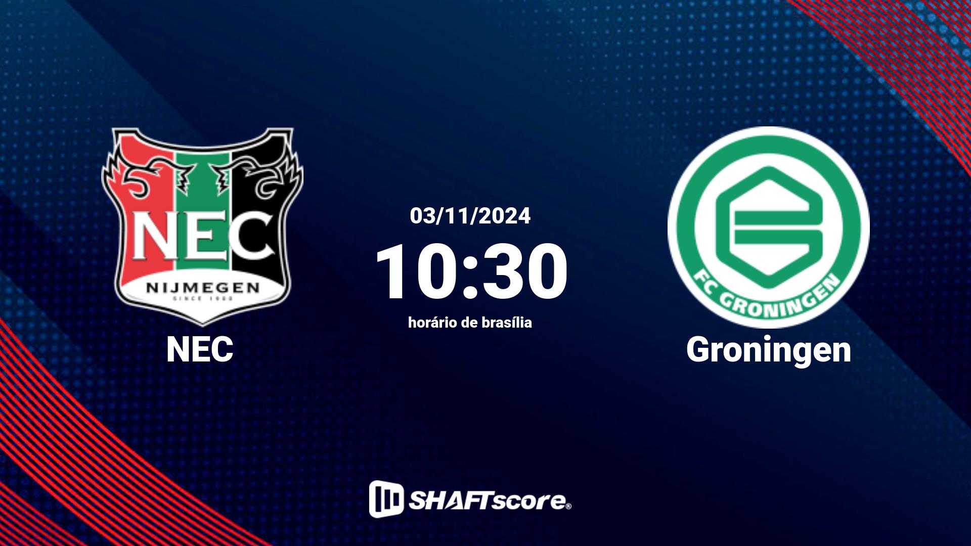 Estatísticas do jogo NEC vs Groningen 03.11 10:30