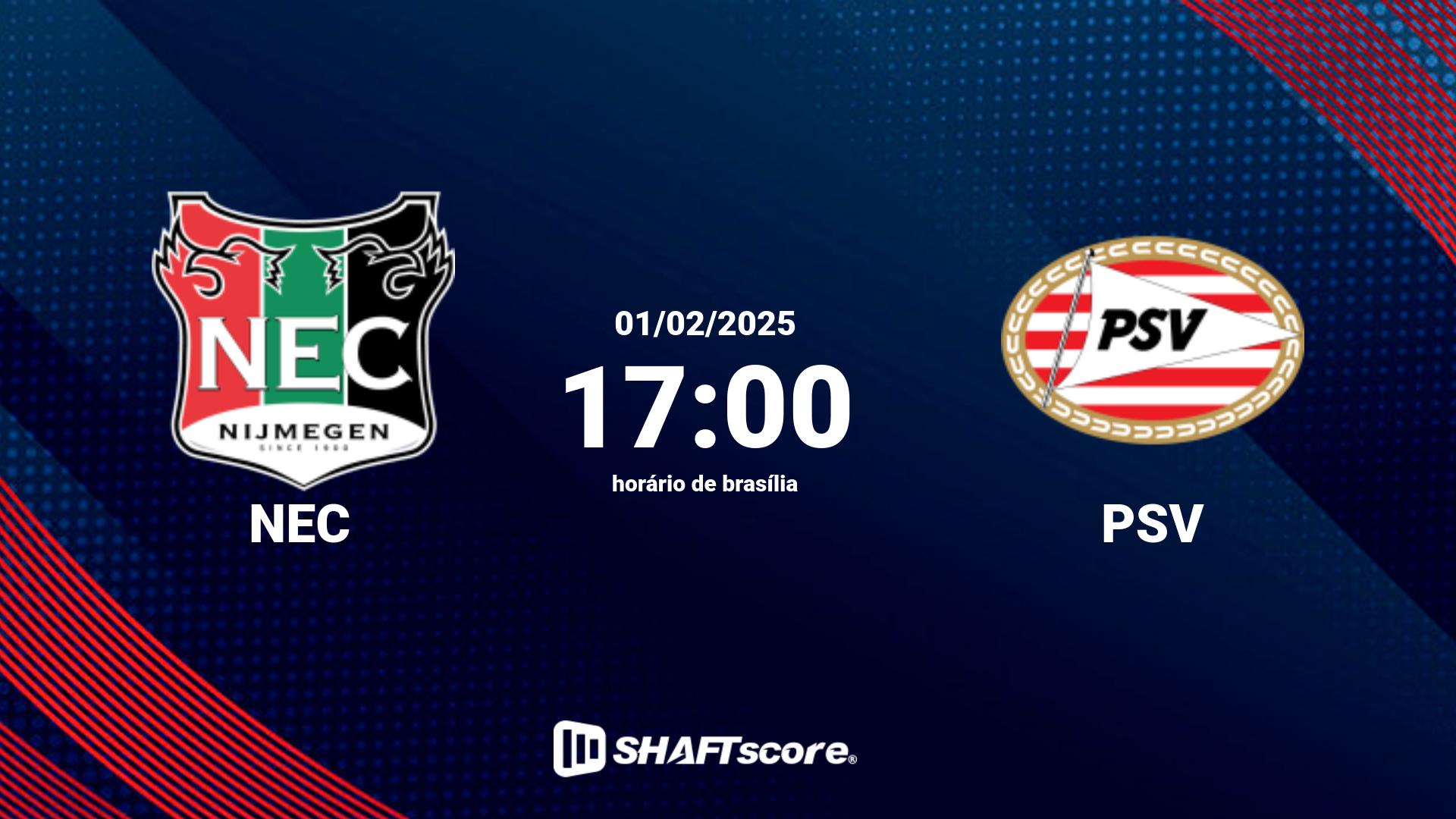 Estatísticas do jogo NEC vs PSV 01.02 17:00