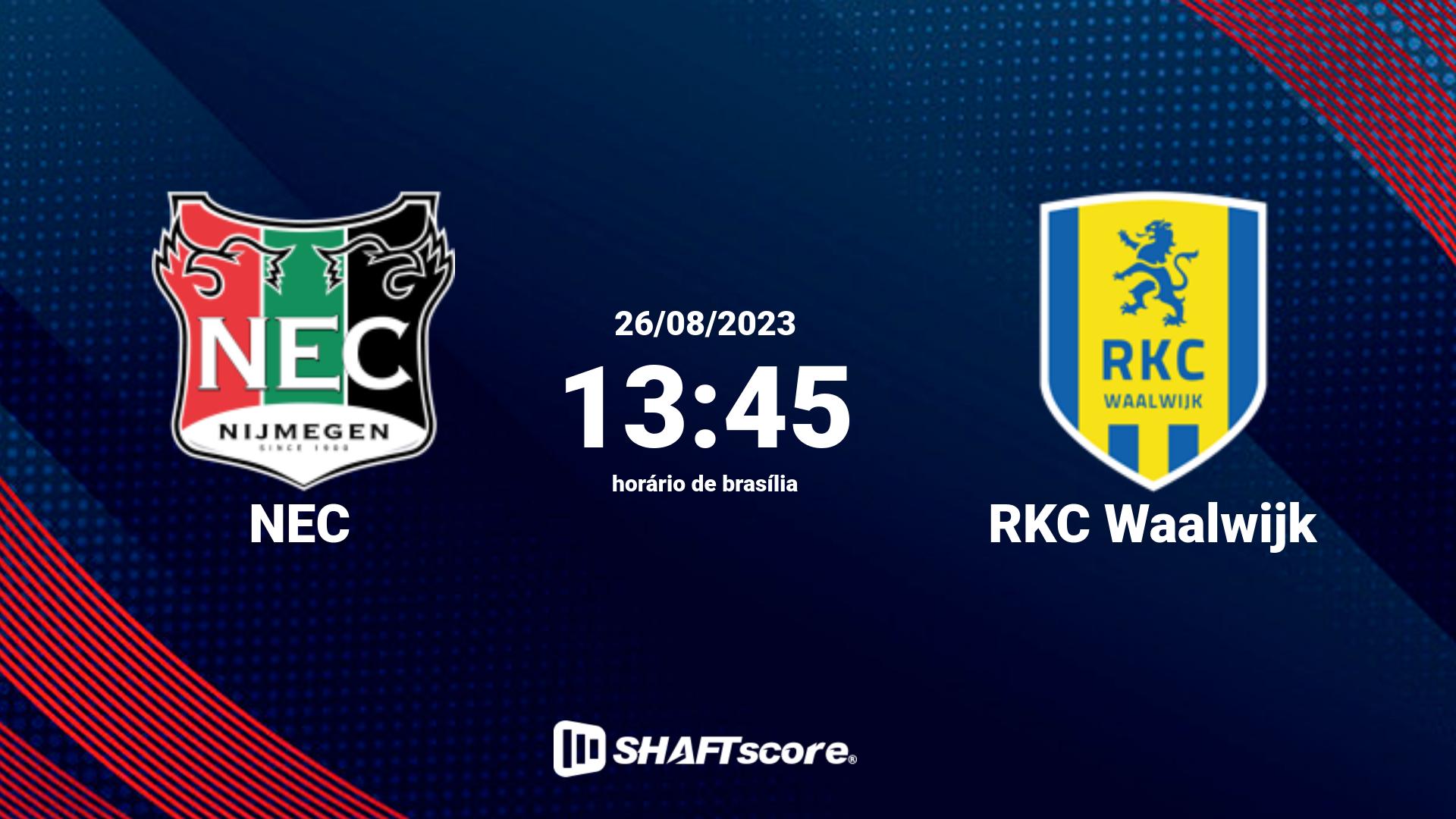 Estatísticas do jogo NEC vs RKC Waalwijk 26.08 13:45