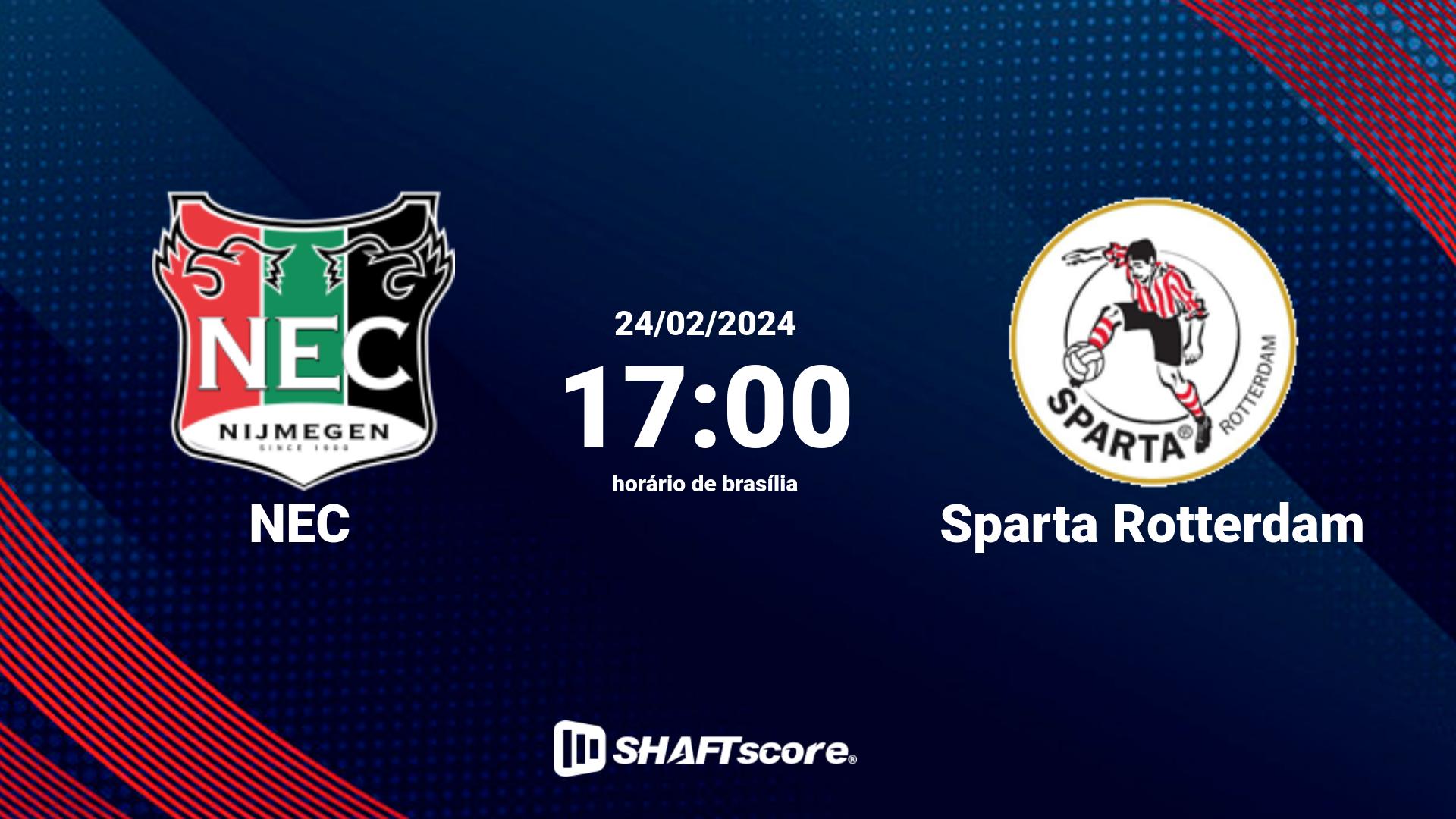 Estatísticas do jogo NEC vs Sparta Rotterdam 24.02 17:00