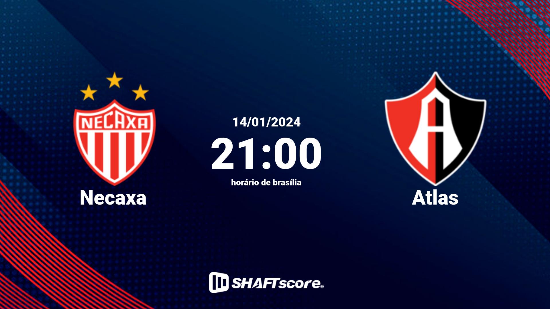 Estatísticas do jogo Necaxa vs Atlas 14.01 21:00