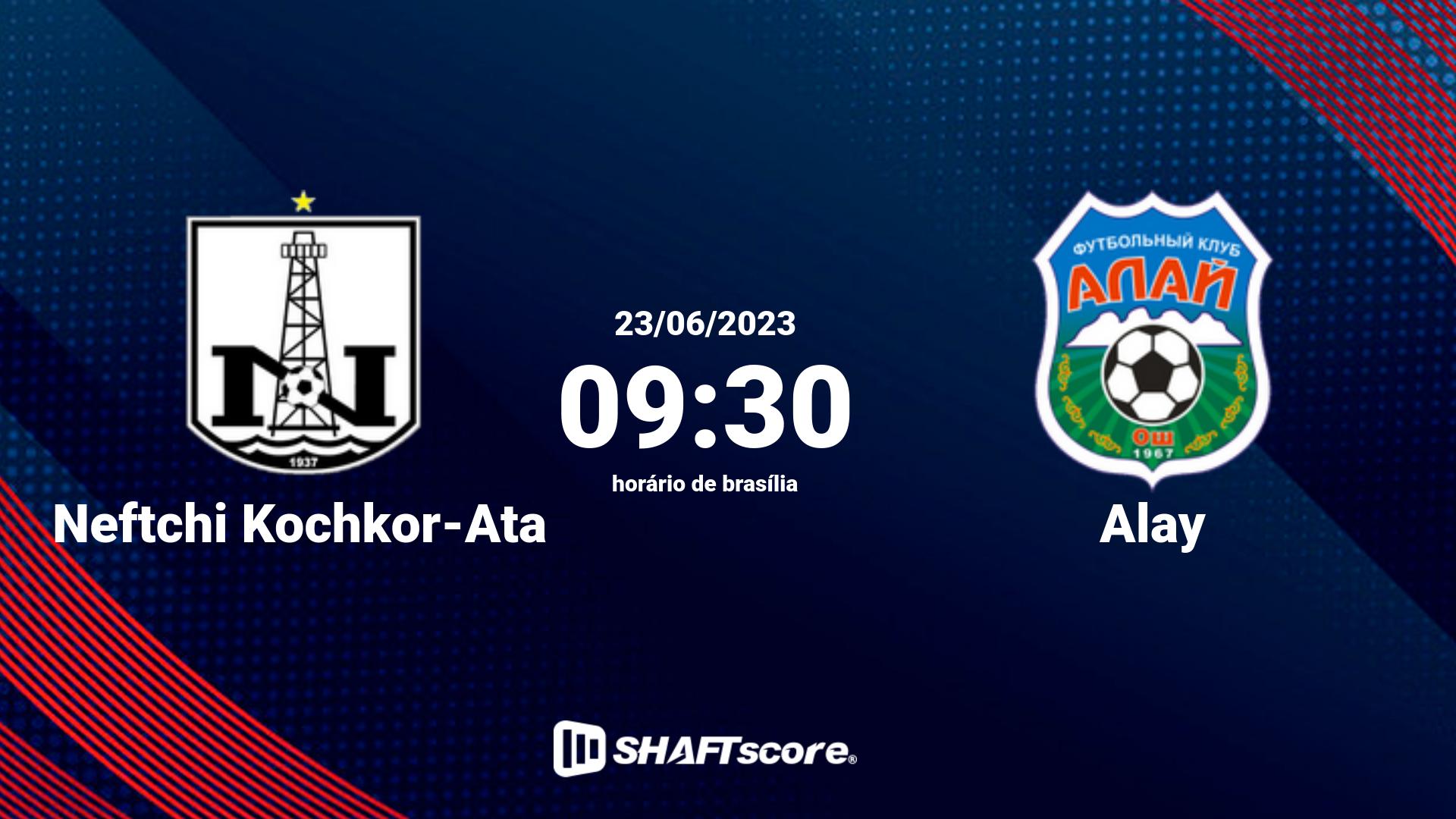 Estatísticas do jogo Neftchi Kochkor-Ata vs Alay 23.06 09:30