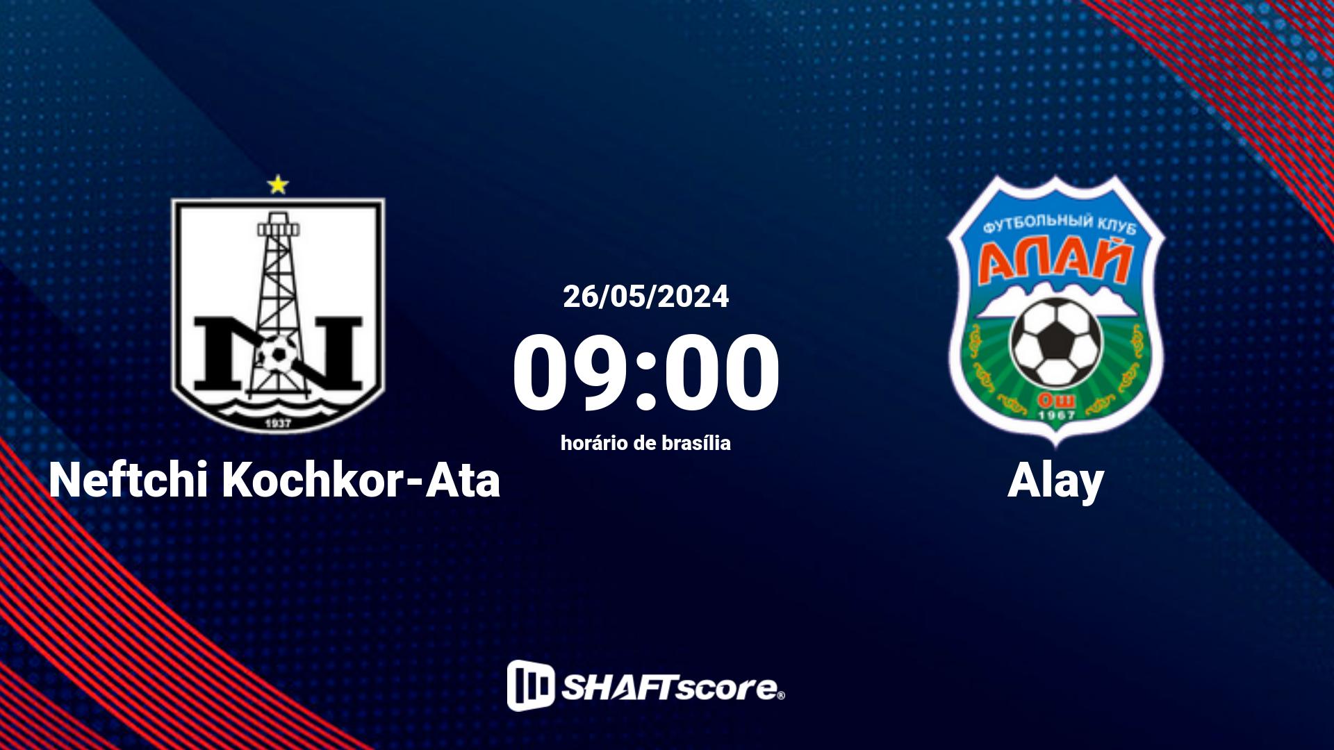 Estatísticas do jogo Neftchi Kochkor-Ata vs Alay 26.05 09:00