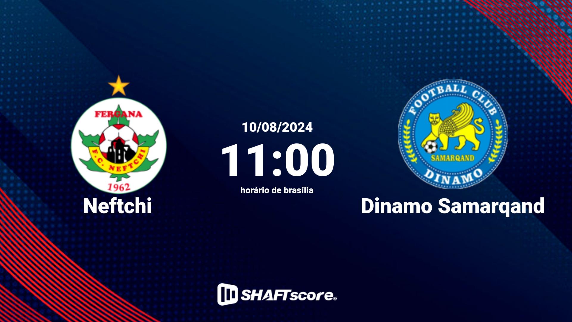 Estatísticas do jogo Neftchi vs Dinamo Samarqand 10.08 11:00