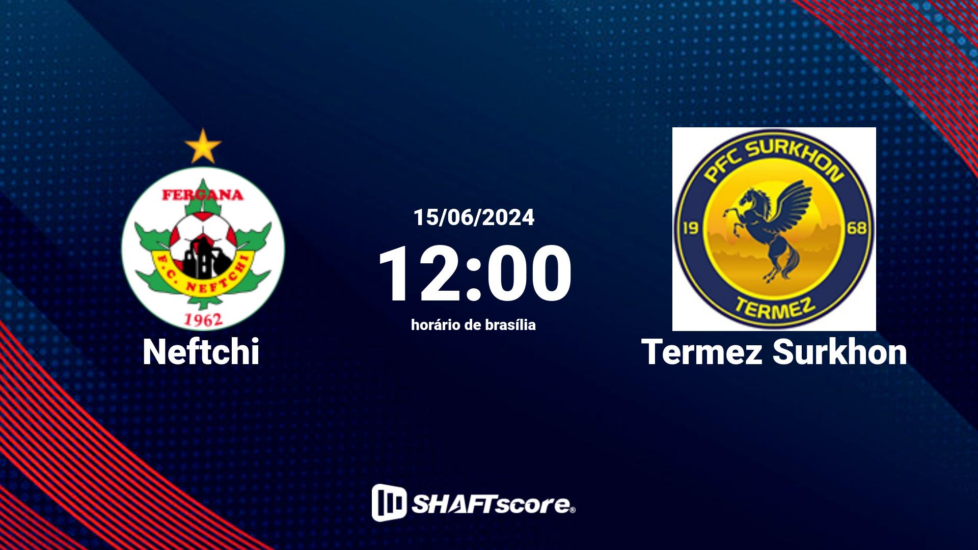 Estatísticas do jogo Neftchi vs Termez Surkhon 15.06 12:00