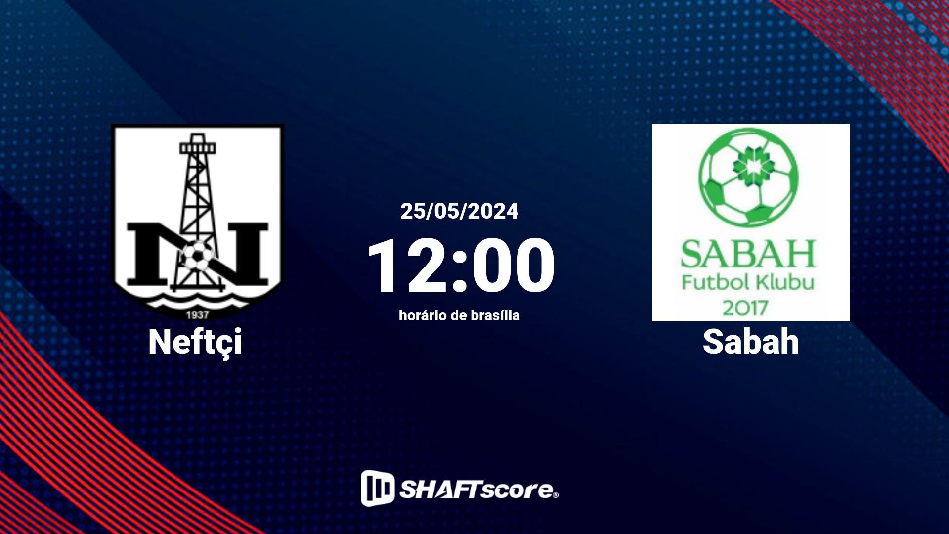 Estatísticas do jogo Neftçi vs Sabah 25.05 12:00