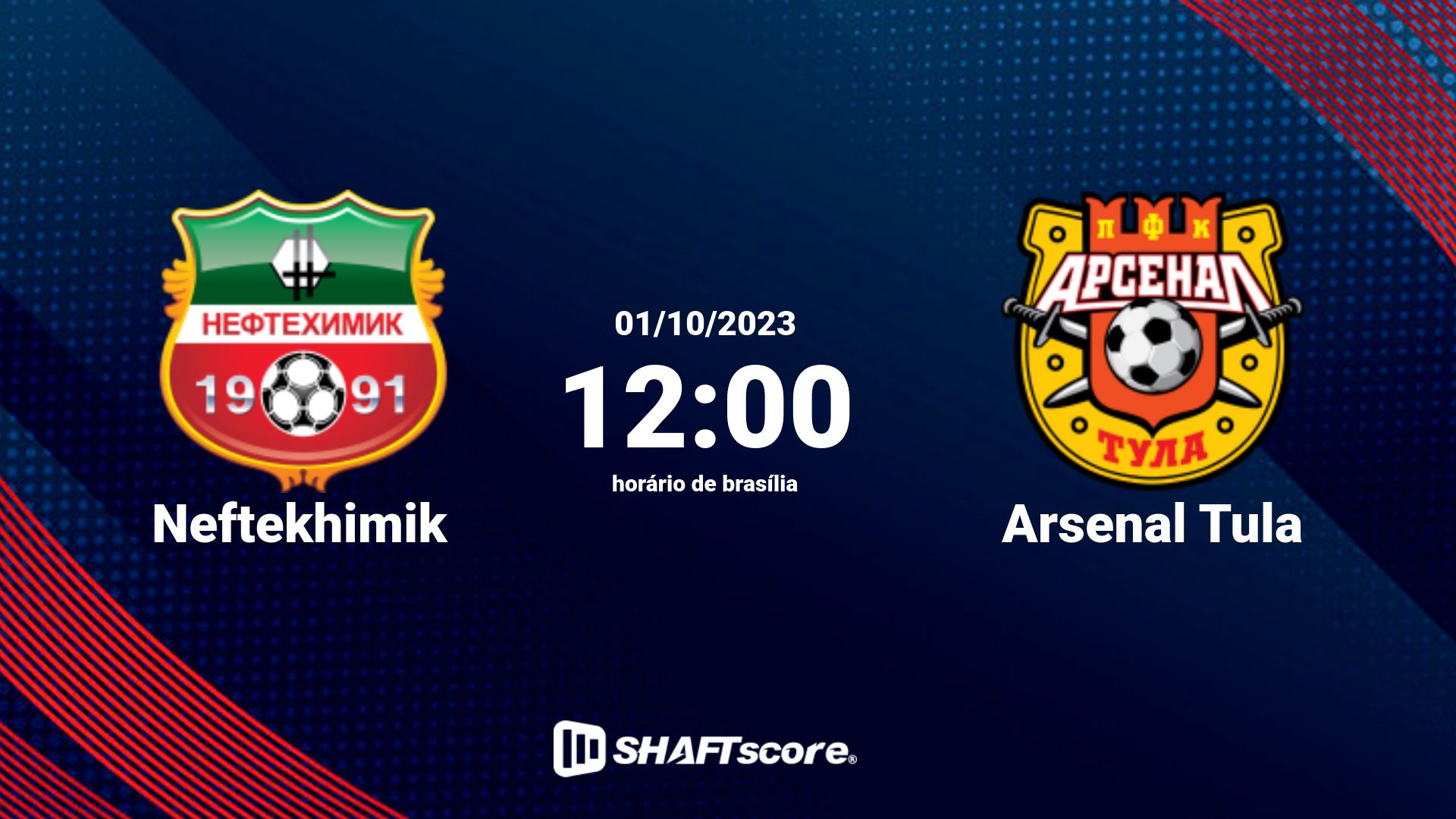 Estatísticas do jogo Neftekhimik vs Arsenal Tula 01.10 12:00