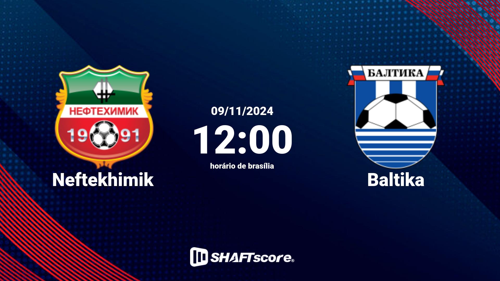 Estatísticas do jogo Neftekhimik vs Baltika 09.11 12:00