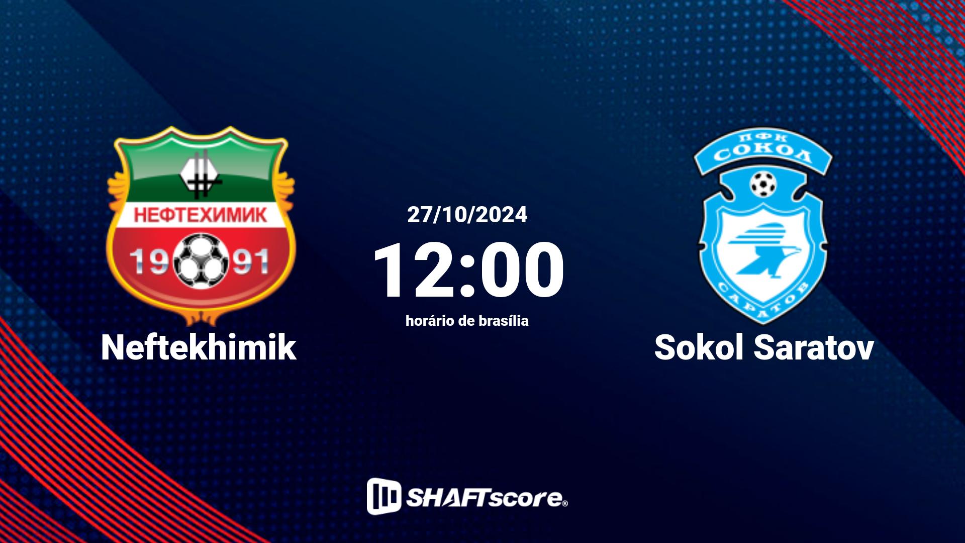 Estatísticas do jogo Neftekhimik vs Sokol Saratov 27.10 12:00