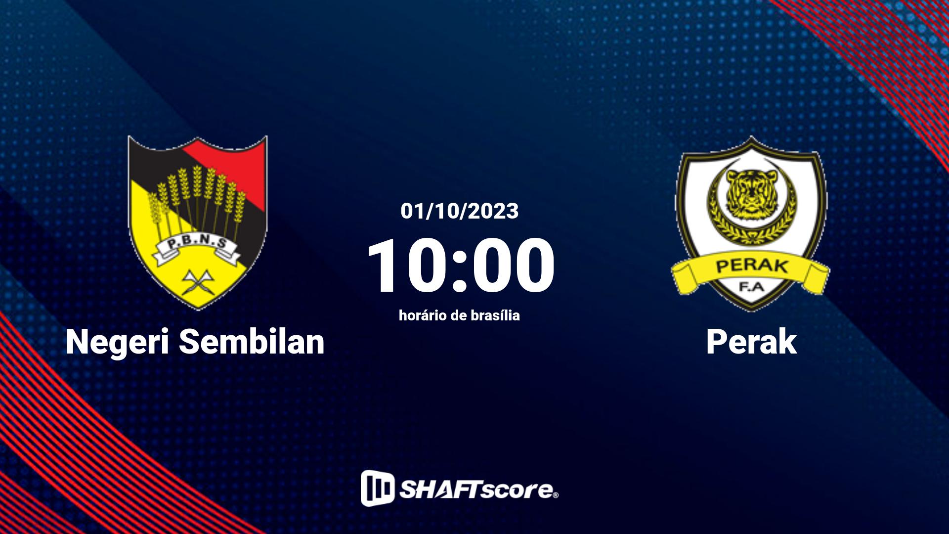 Estatísticas do jogo Negeri Sembilan vs Perak 01.10 10:00