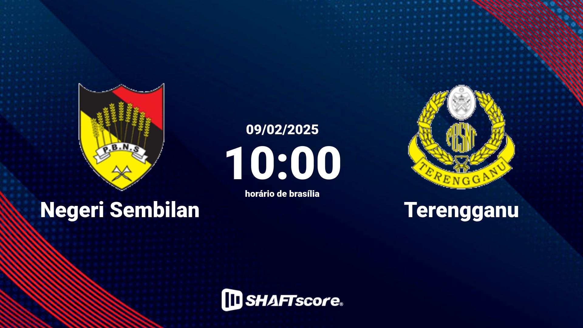 Estatísticas do jogo Negeri Sembilan vs Terengganu 09.02 10:00