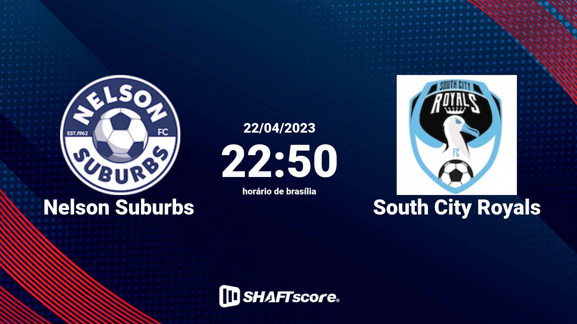 Estatísticas do jogo Nelson Suburbs vs South City Royals 22.04 22:50