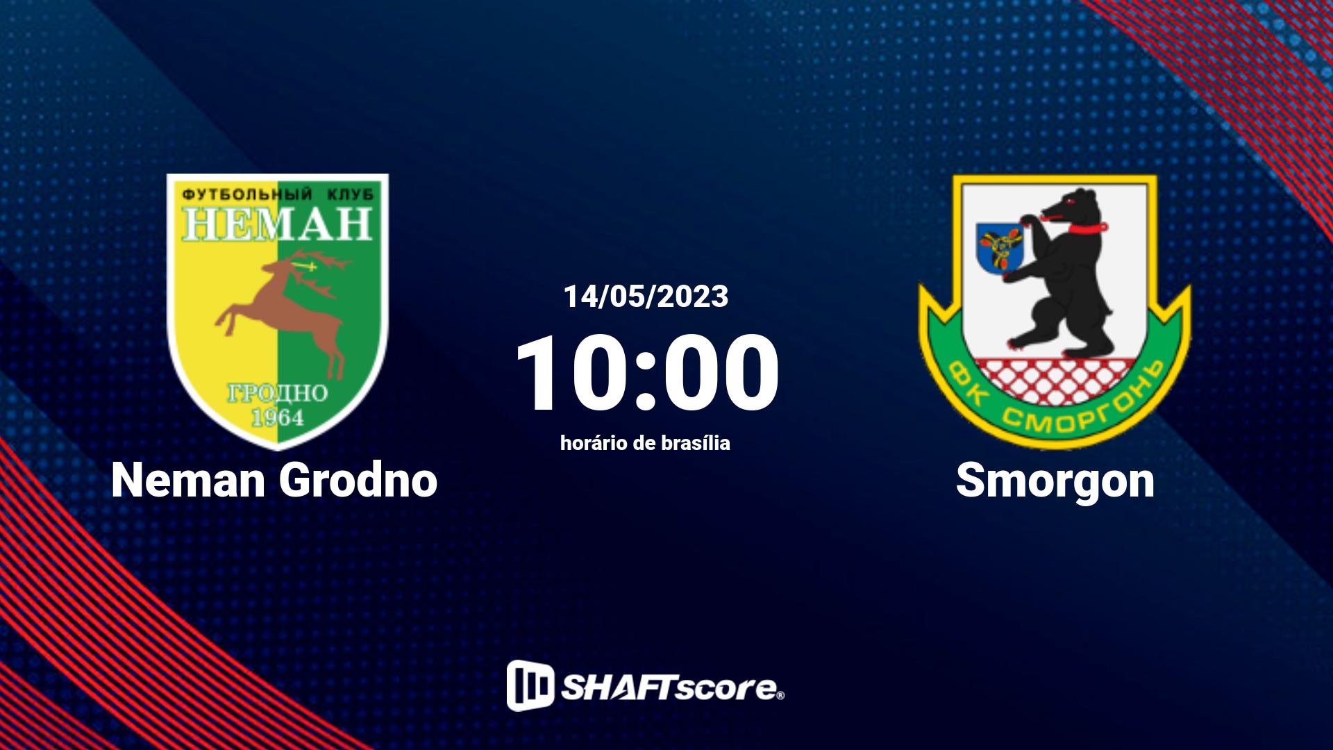 Estatísticas do jogo Neman Grodno vs Smorgon 14.05 10:00