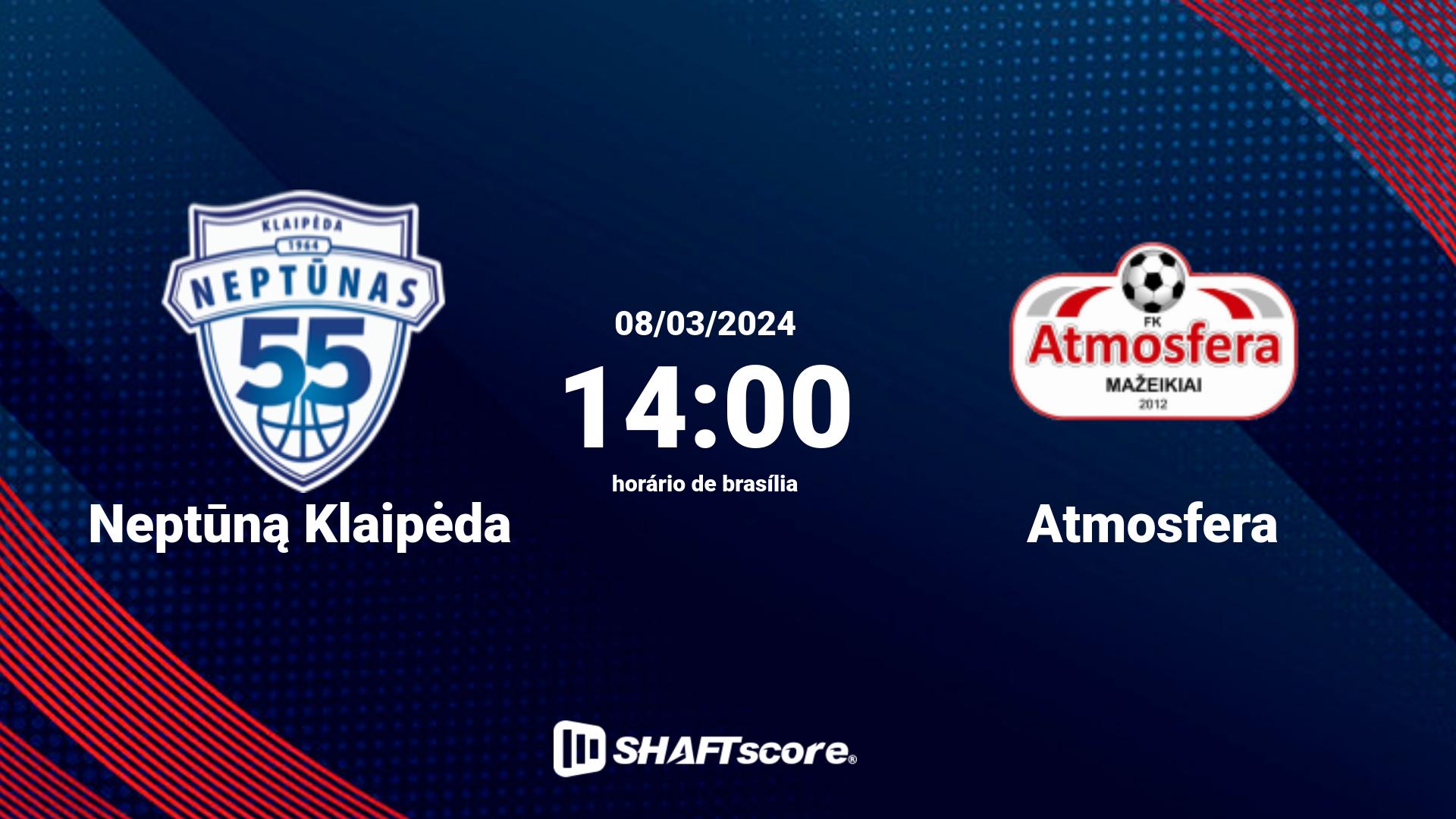 Estatísticas do jogo Neptūną Klaipėda vs Atmosfera 08.03 14:00