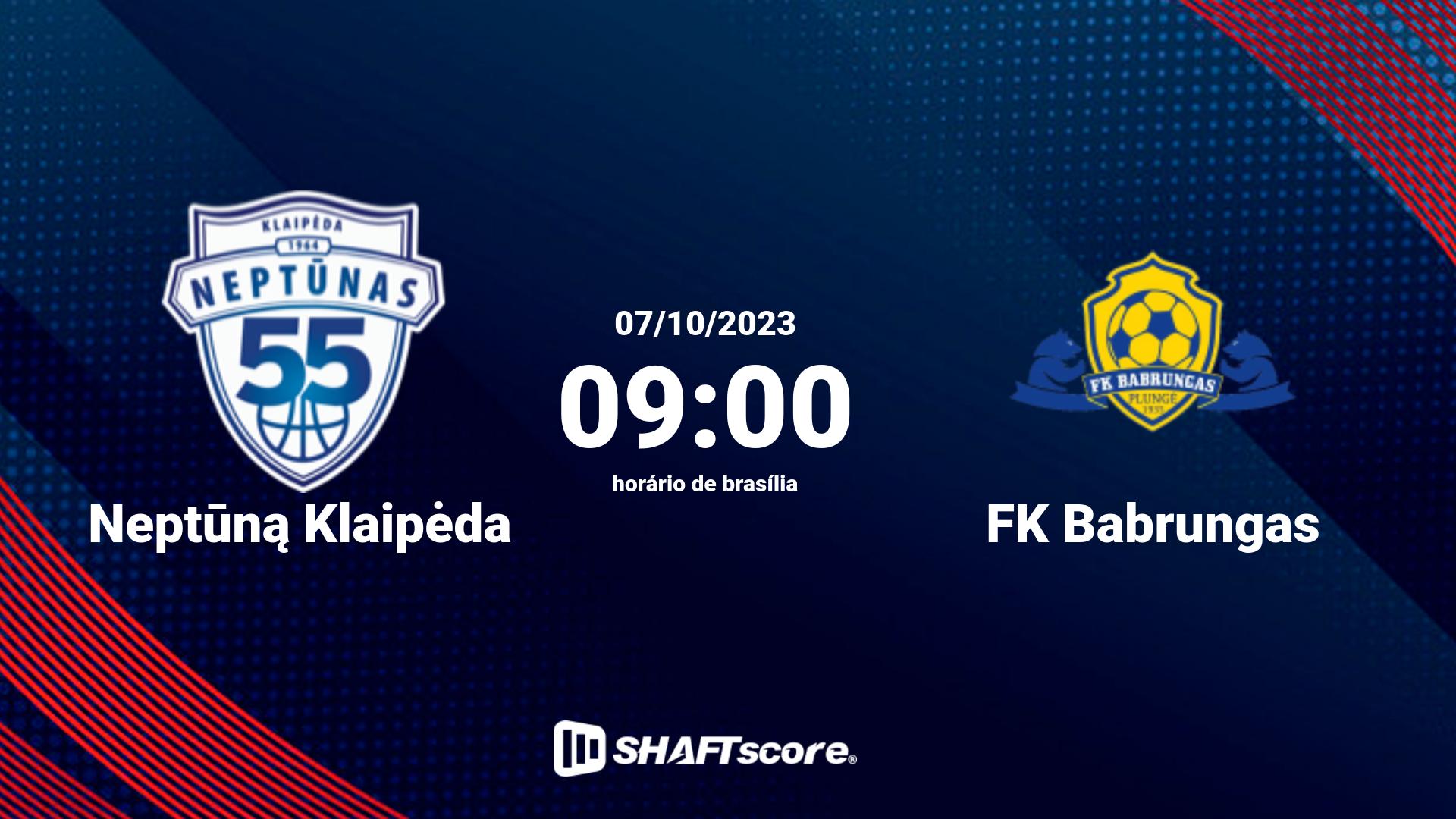 Estatísticas do jogo Neptūną Klaipėda vs FK Babrungas 07.10 09:00