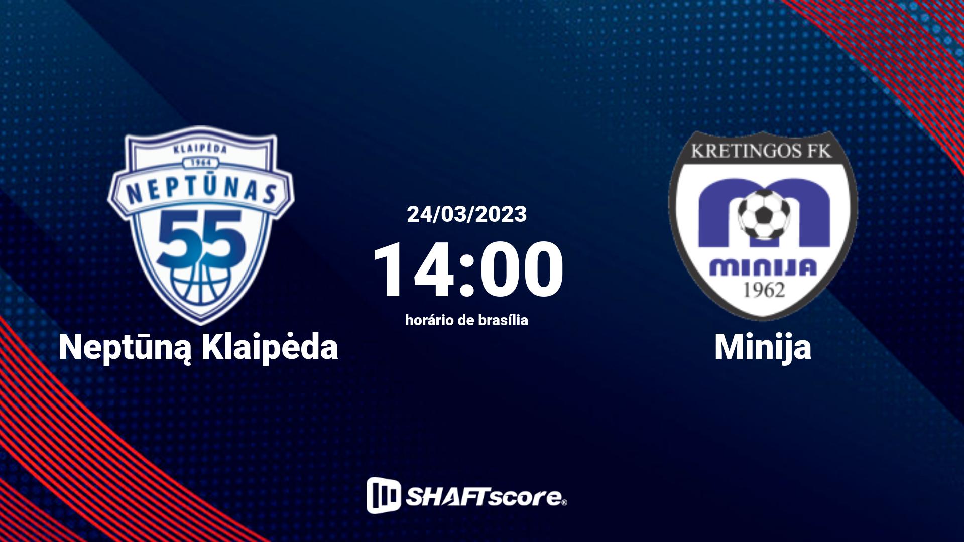 Estatísticas do jogo Neptūną Klaipėda vs Minija 24.03 14:00