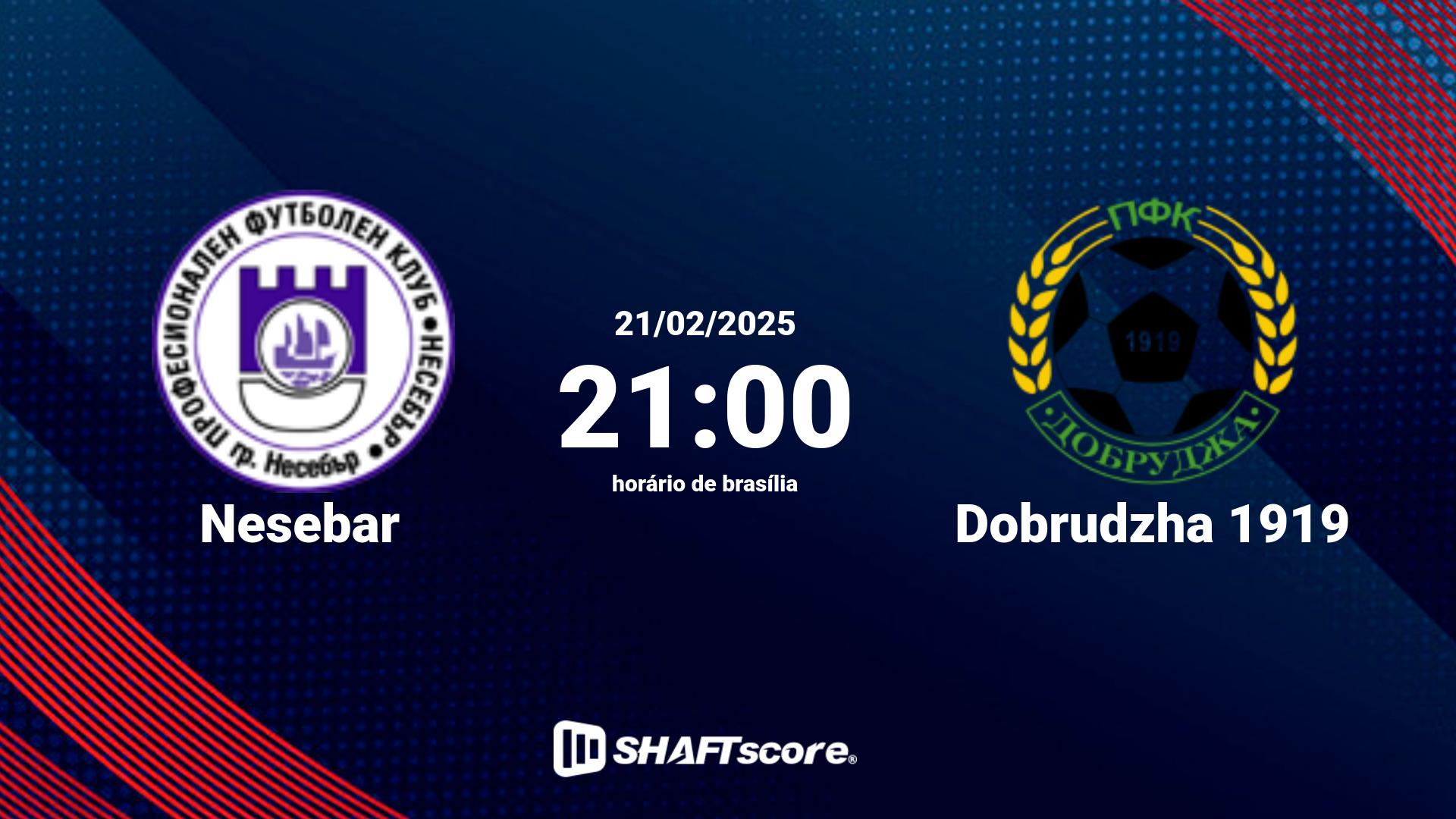 Estatísticas do jogo Nesebar vs Dobrudzha 1919 21.02 21:00