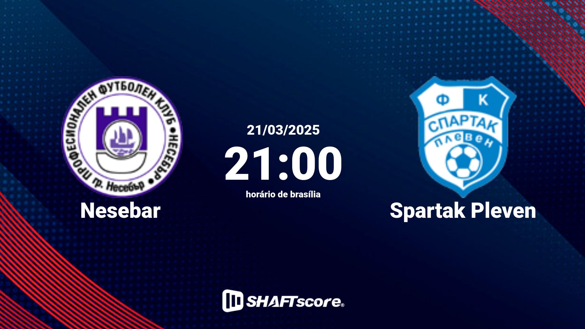 Estatísticas do jogo Nesebar vs Spartak Pleven 21.03 21:00