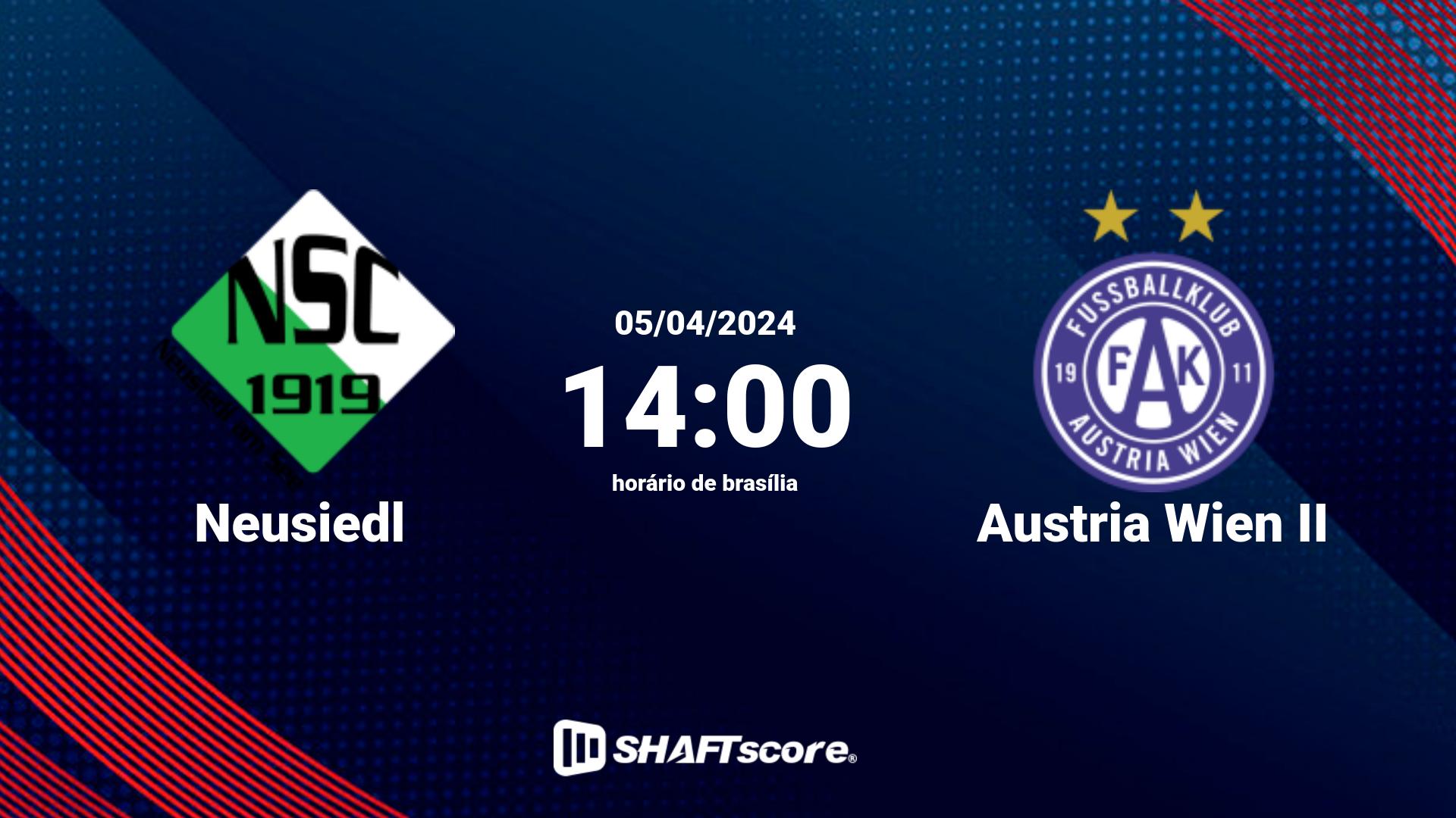 Estatísticas do jogo Neusiedl vs Austria Wien II 05.04 14:00