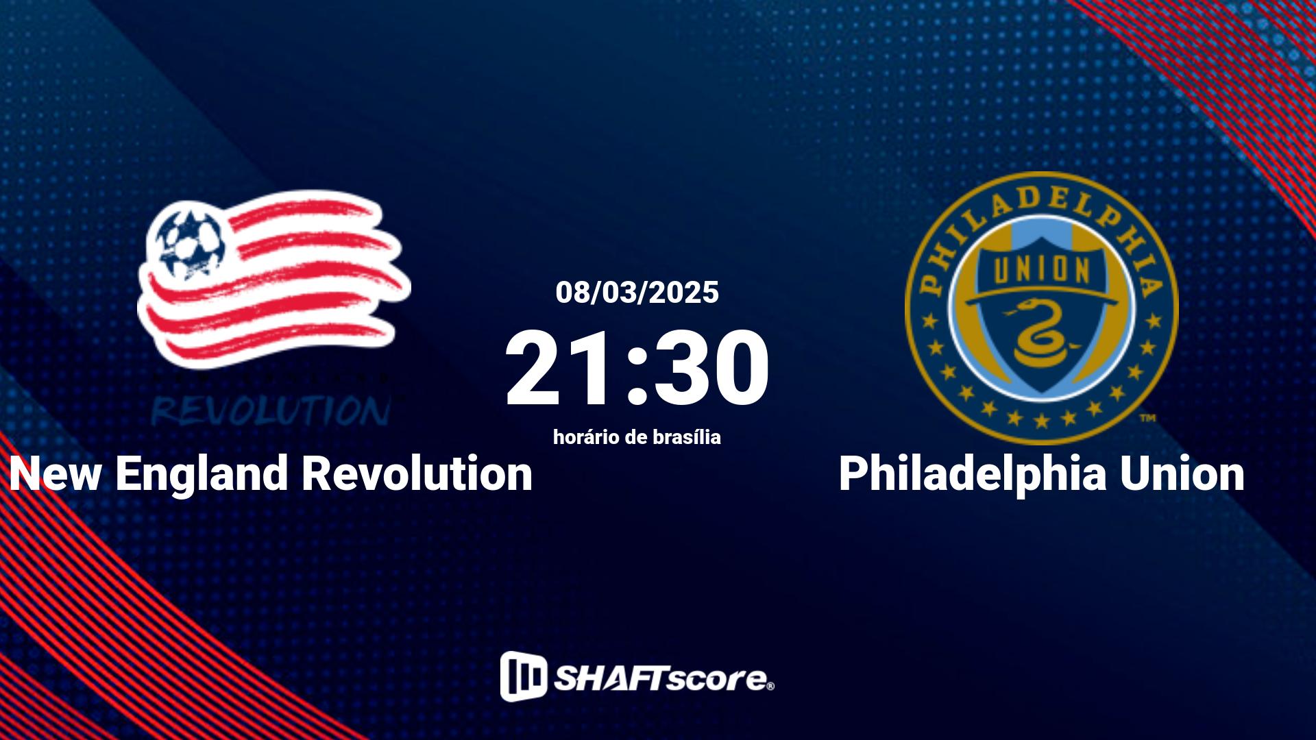 Estatísticas do jogo New England Revolution vs Philadelphia Union 08.03 21:30