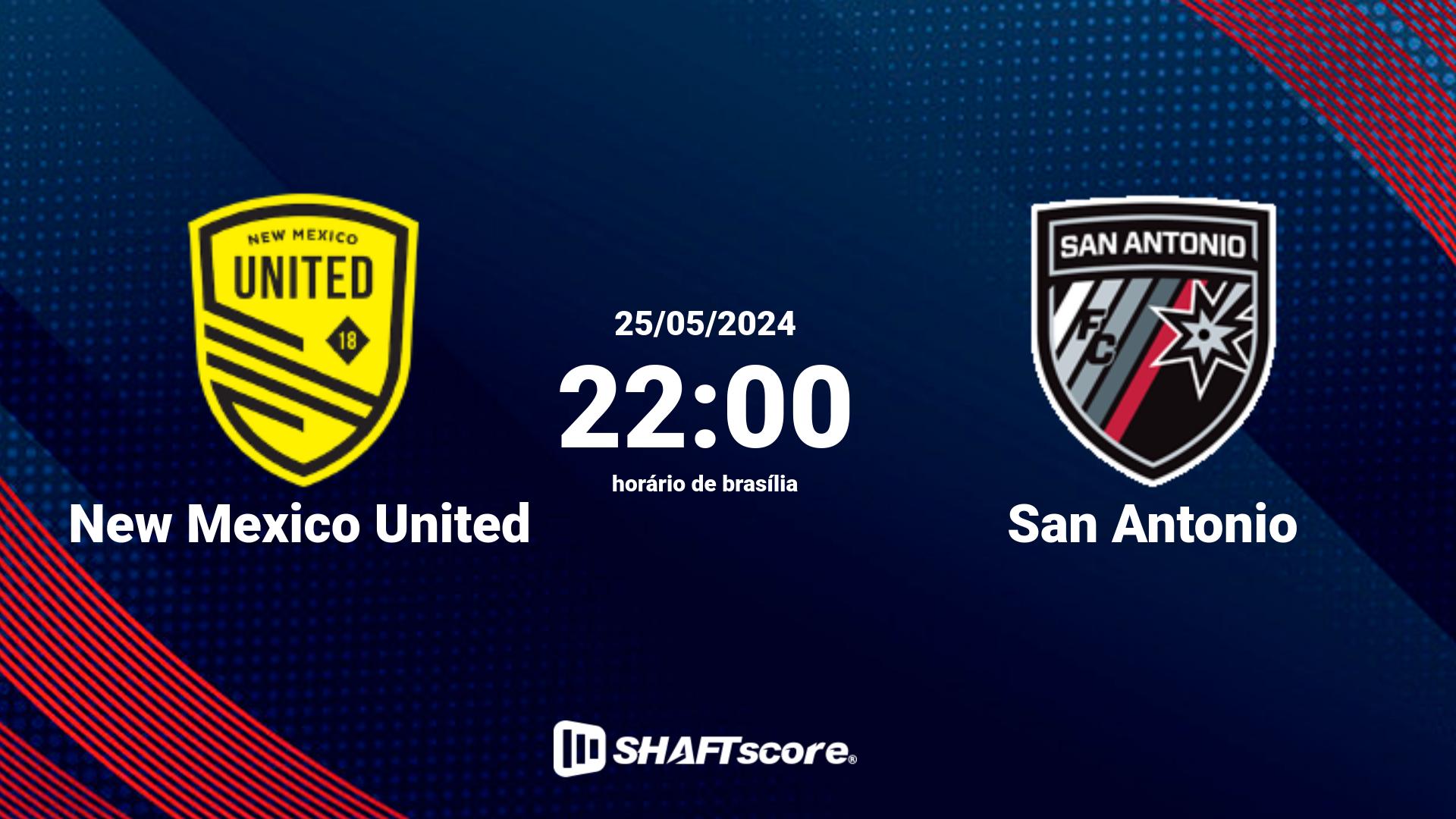 Estatísticas do jogo New Mexico United vs San Antonio 25.05 22:00