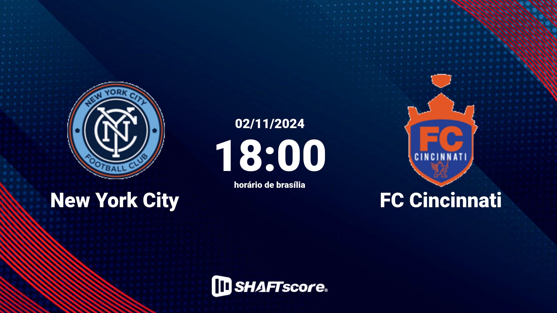 Estatísticas do jogo New York City vs FC Cincinnati 02.11 18:00