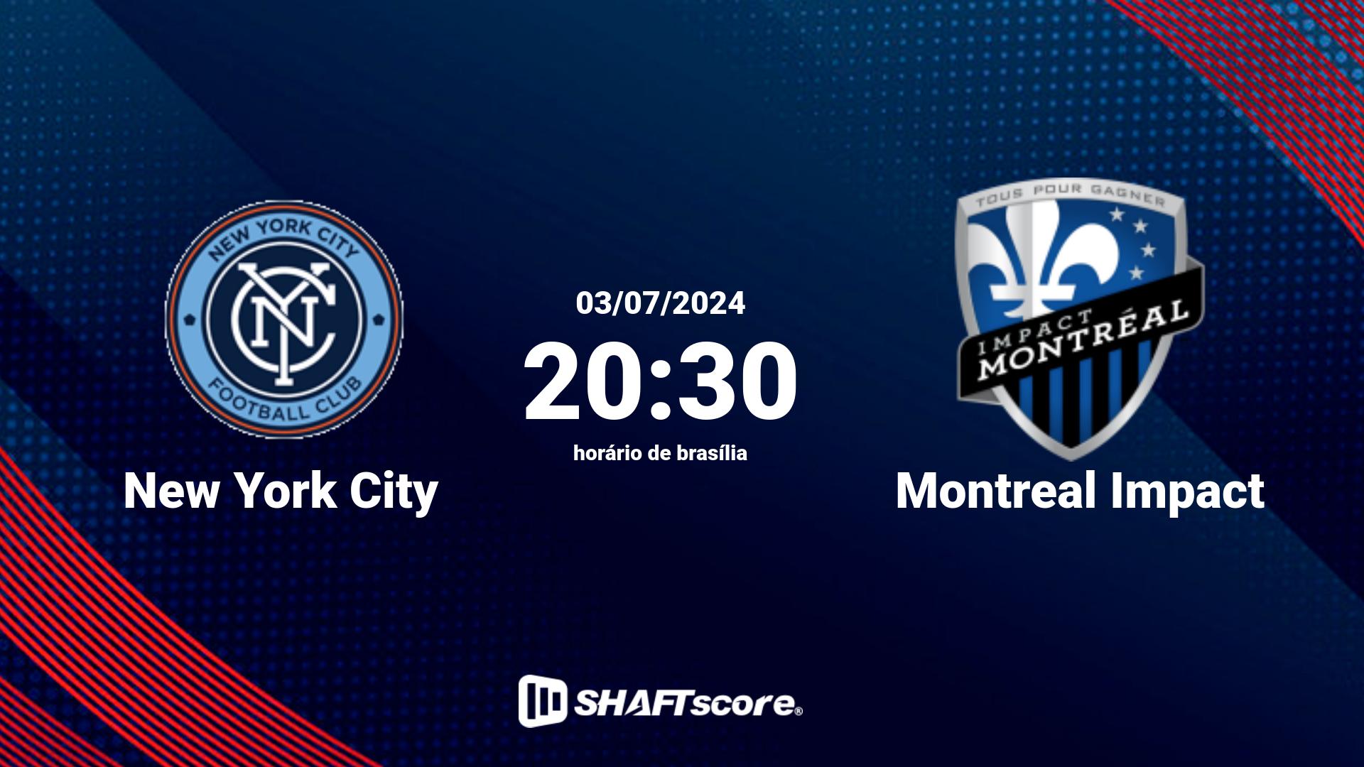 Estatísticas do jogo New York City vs Montreal Impact 03.07 20:30